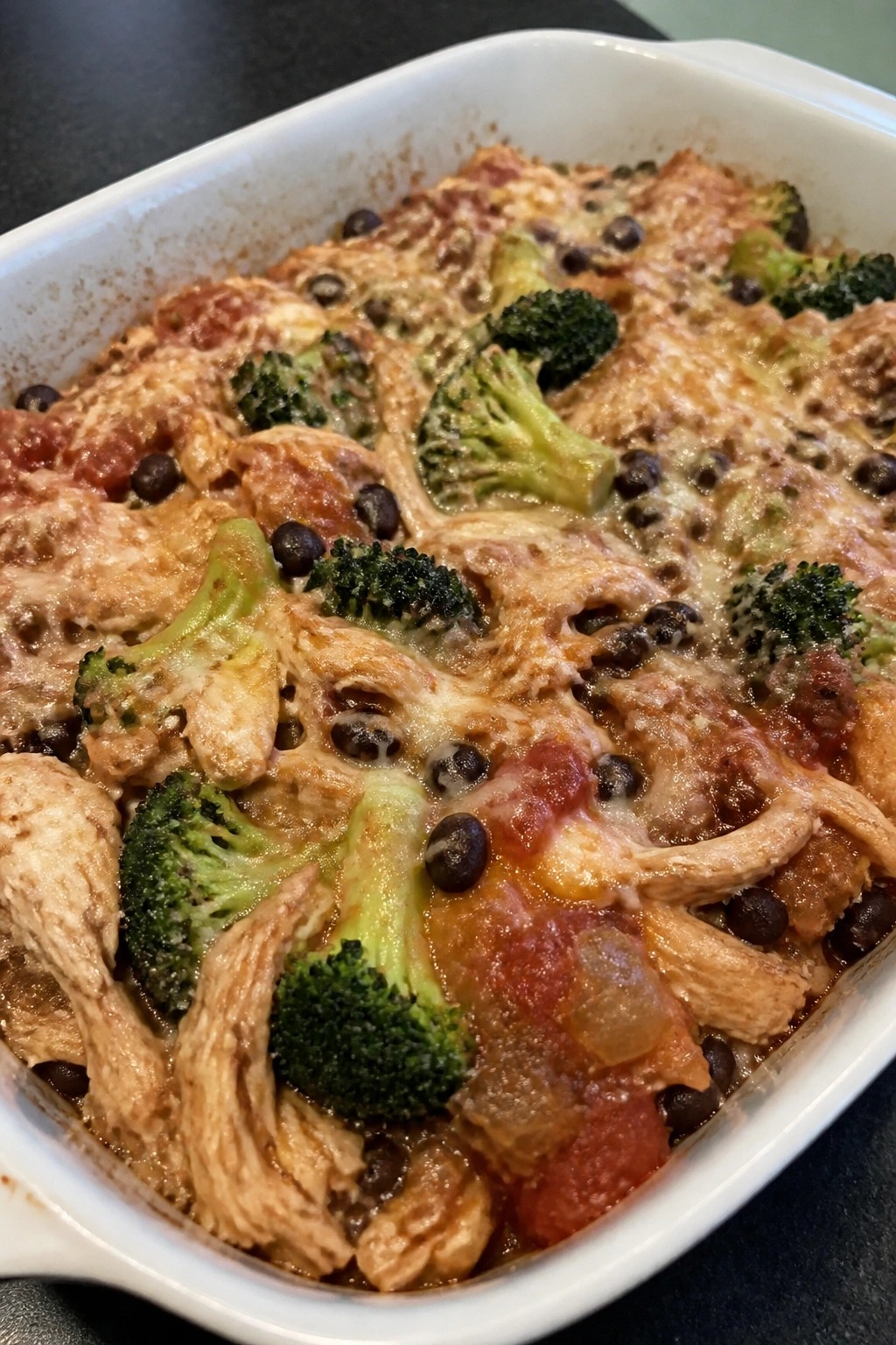 Mexican Black Bean Salsa Broccoli Chicken Casserole