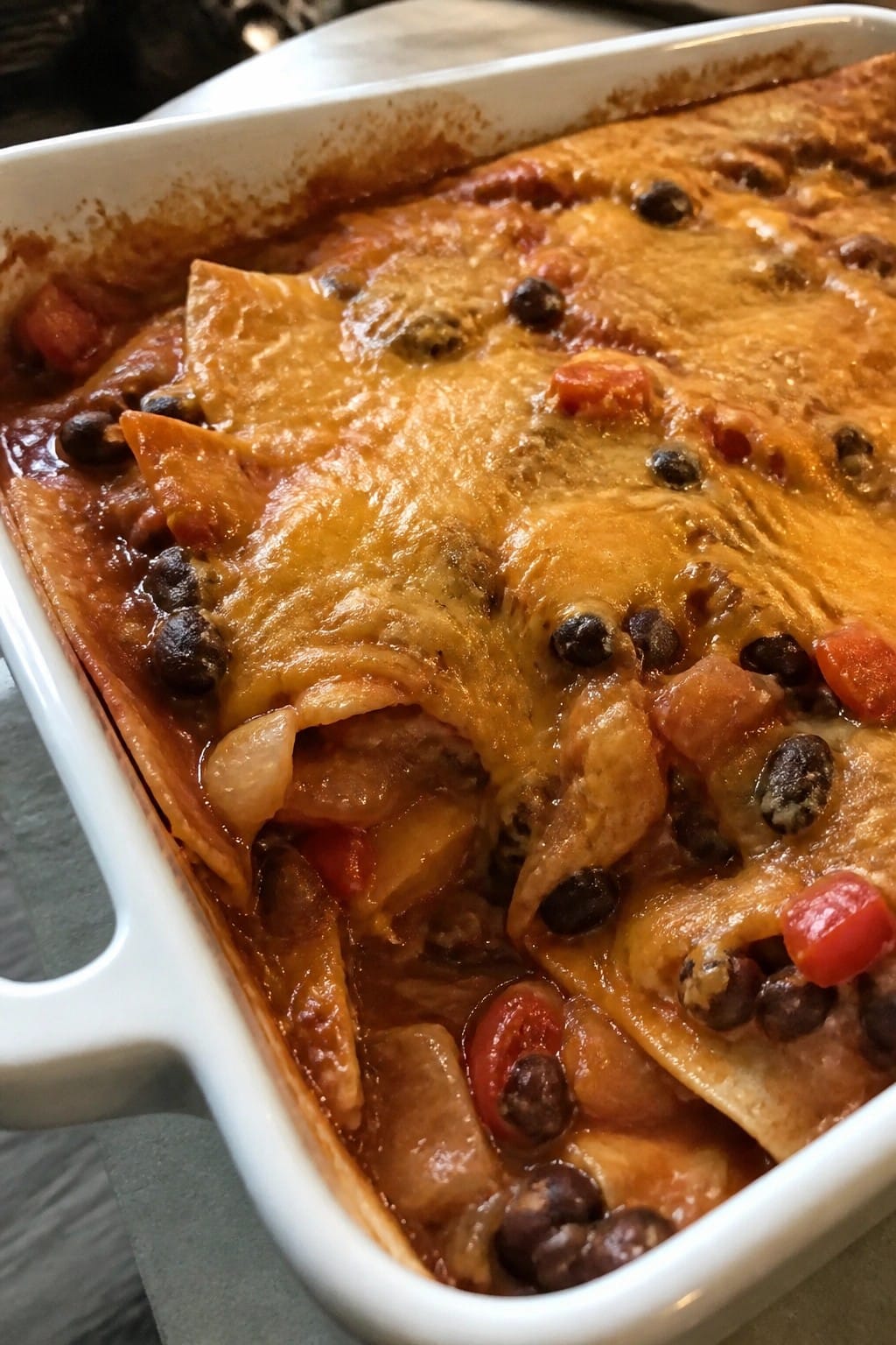 Vegetarian Black Bean Enchilada Casserole
