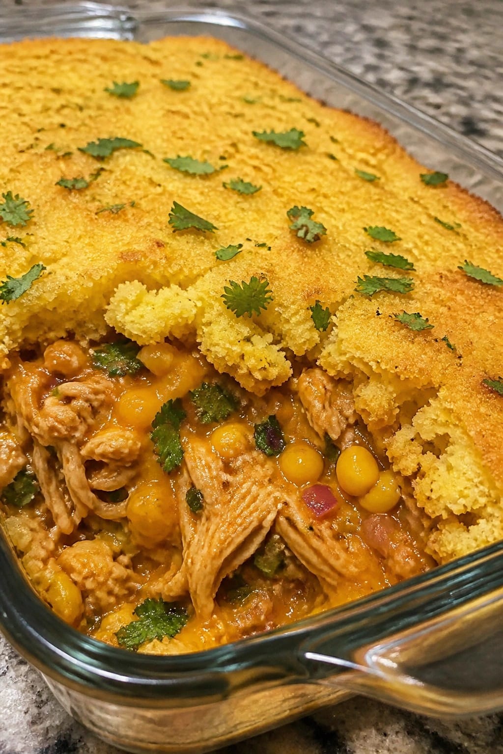 BBQ Chicken Cornbread Casserole