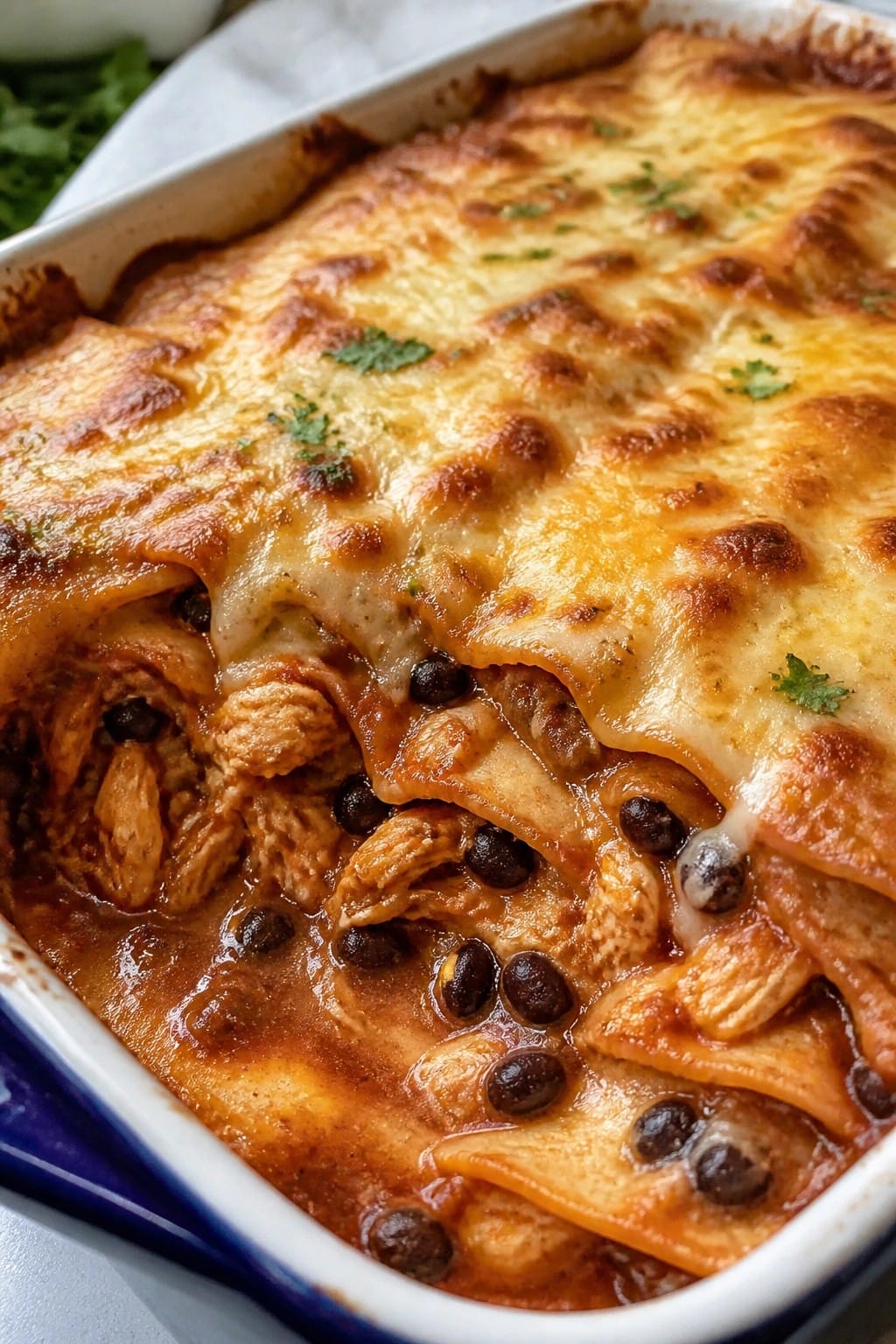 Chicken Enchilada Casserole with Black Beans