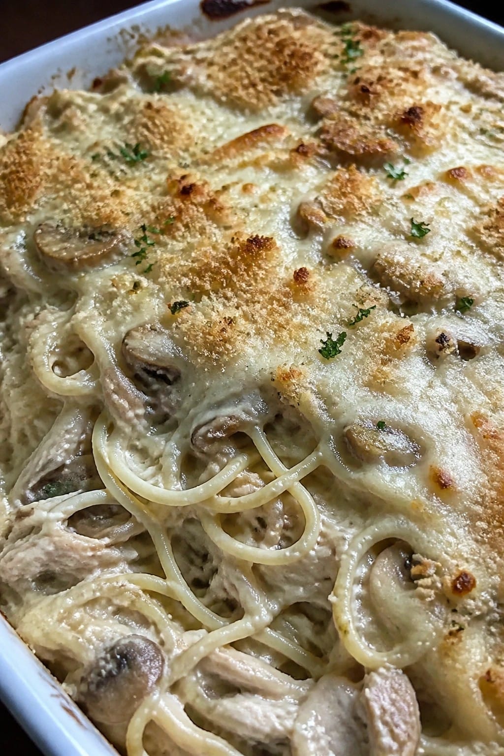 Creamy Chicken Tetrazzini Bake