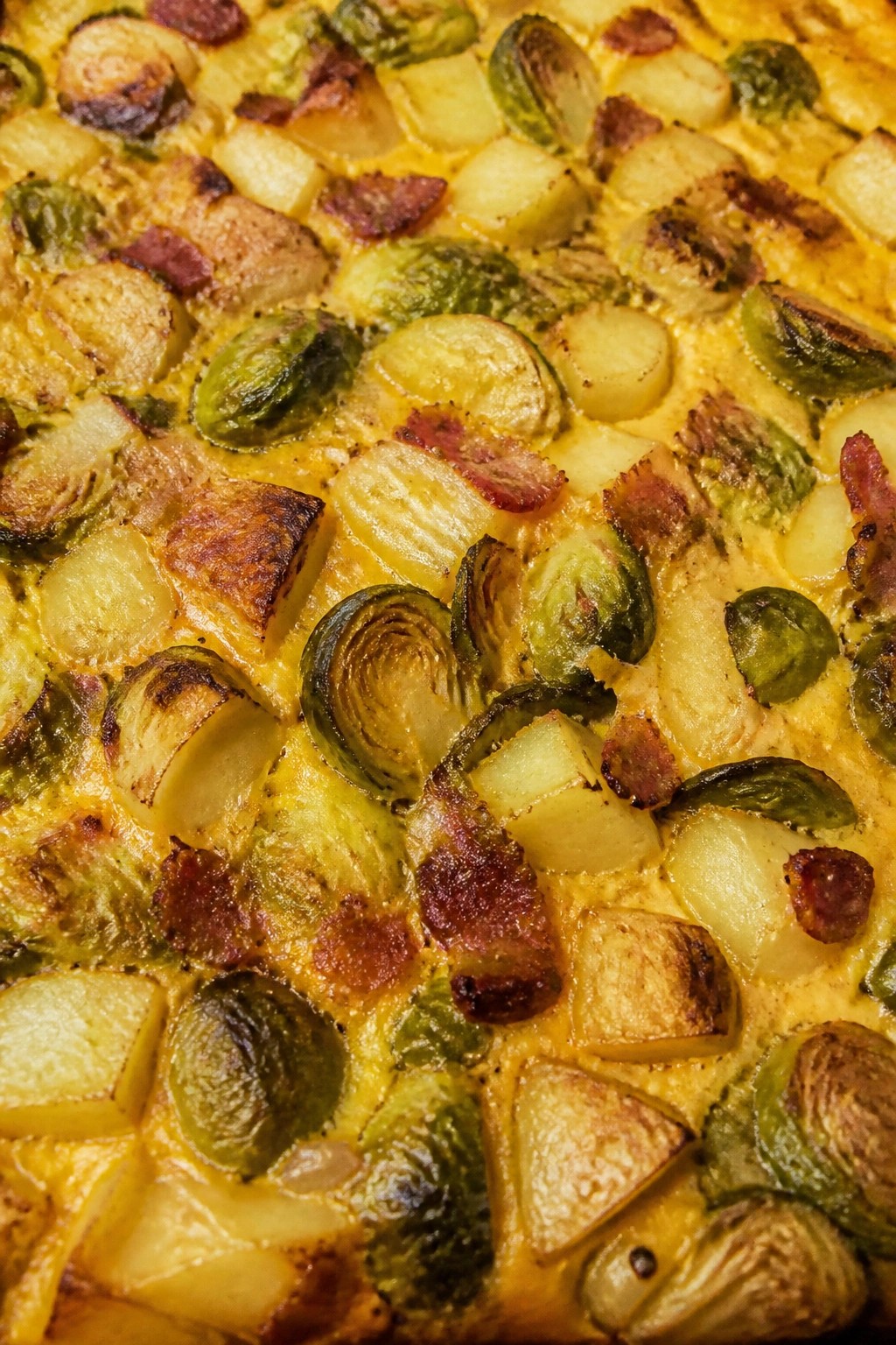 Bacon Brussels Sprouts and Potato Casserole
