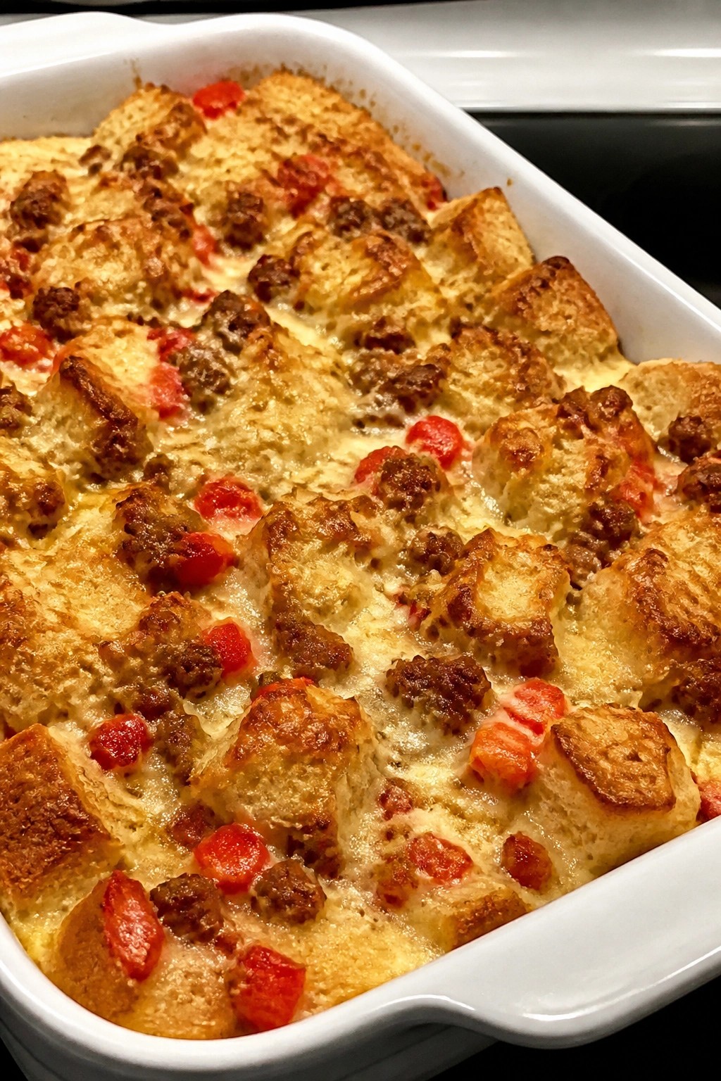 Chorizo Roasted Pepper Jack Cheese Casserole