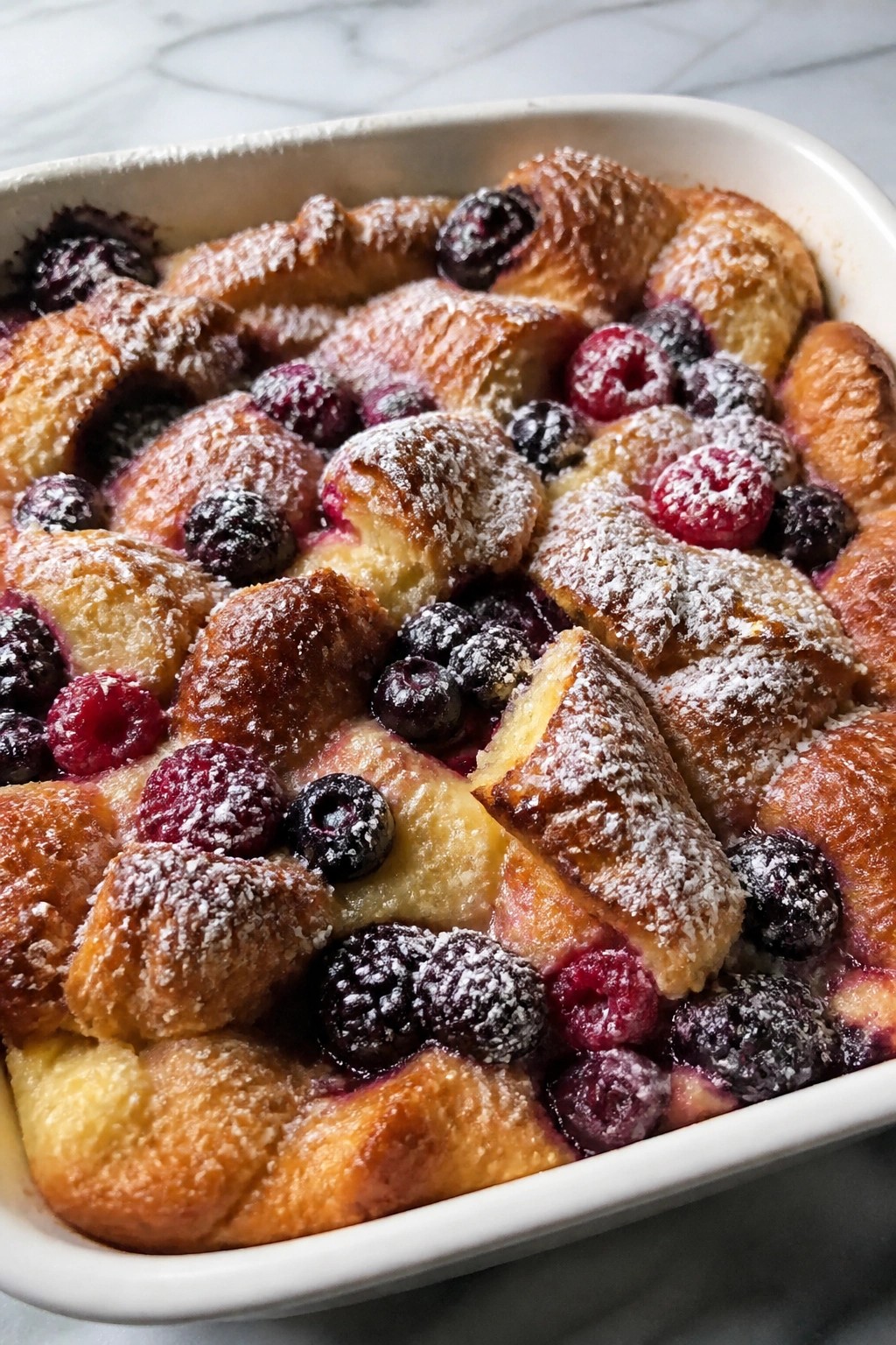 Mixed Berry Croissant French Toast Casserole