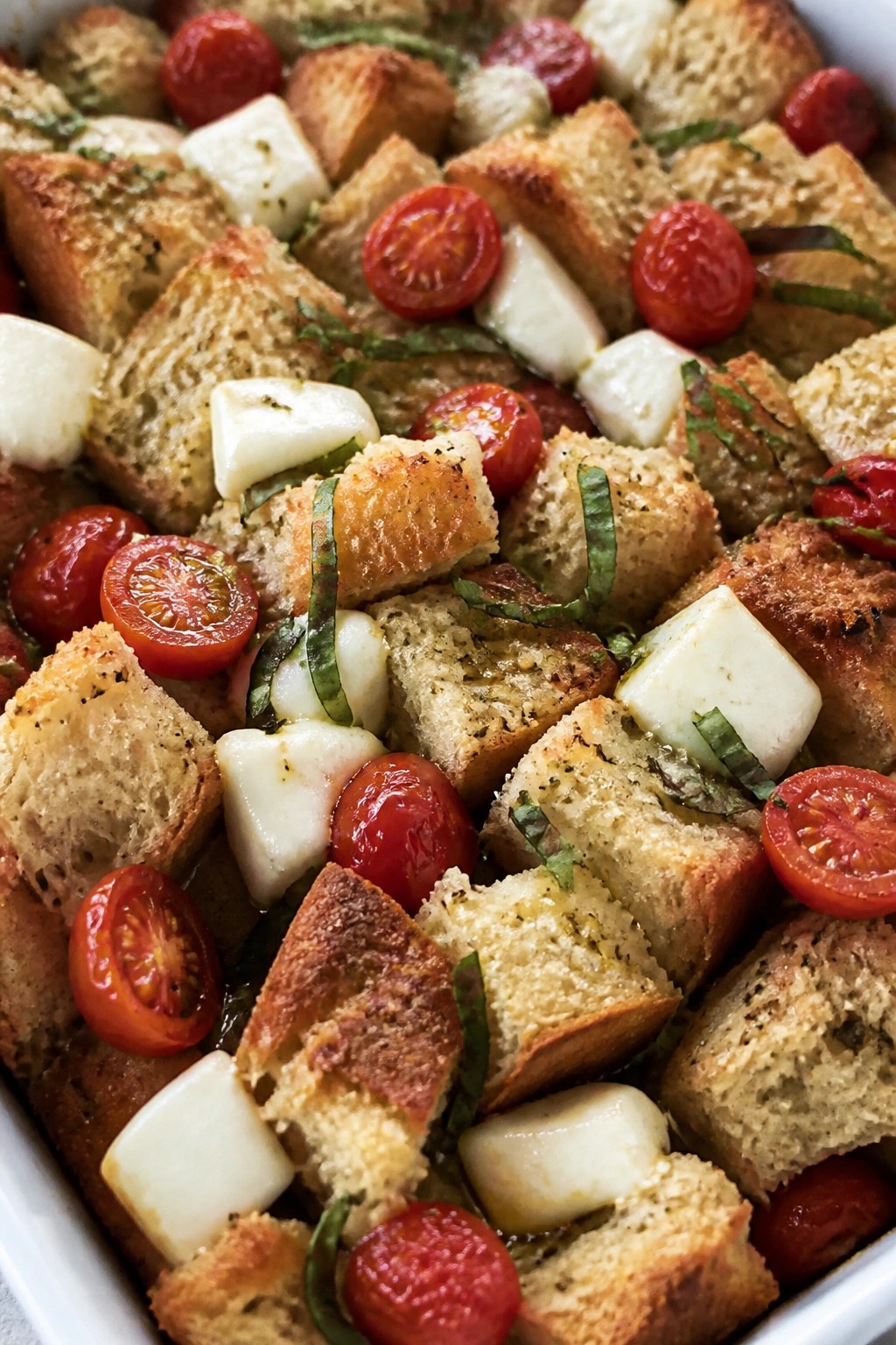 Tomato Basil and Fresh Mozzarella Casserole