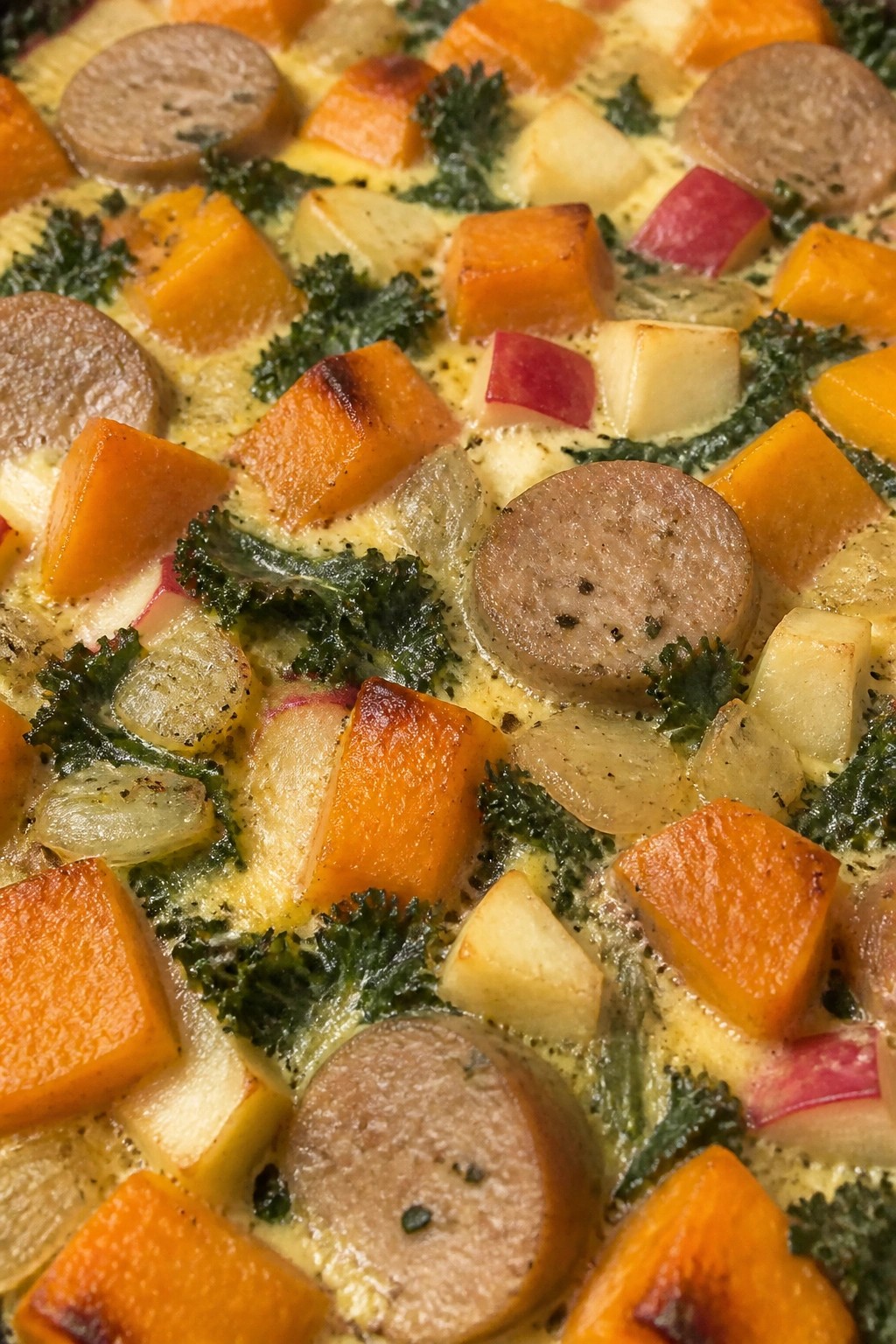 Apple Sage Chicken Sausage and Butternut Squash Casserole