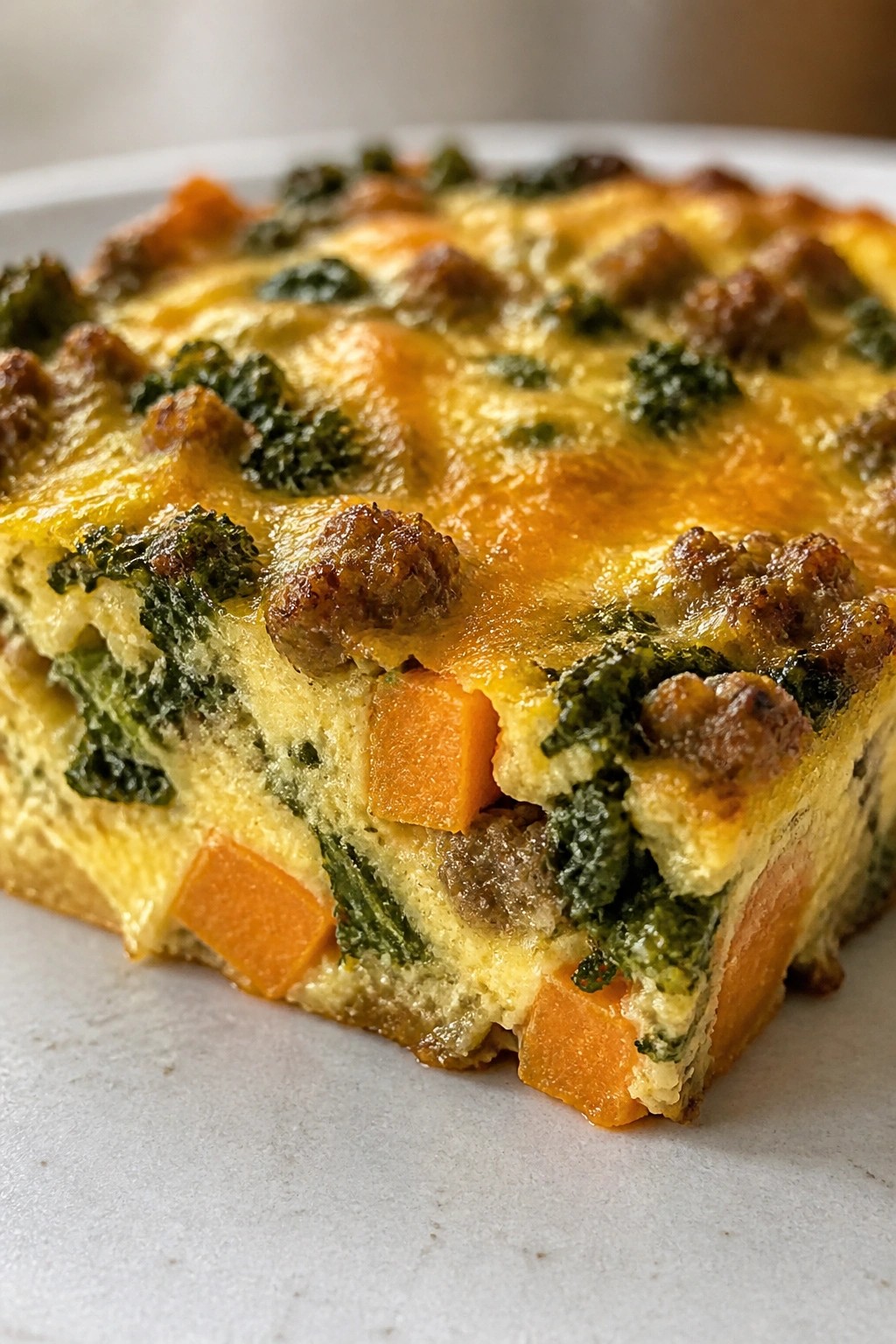 Sweet Potato Kale and Turkey Sausage Breakfast Casserole