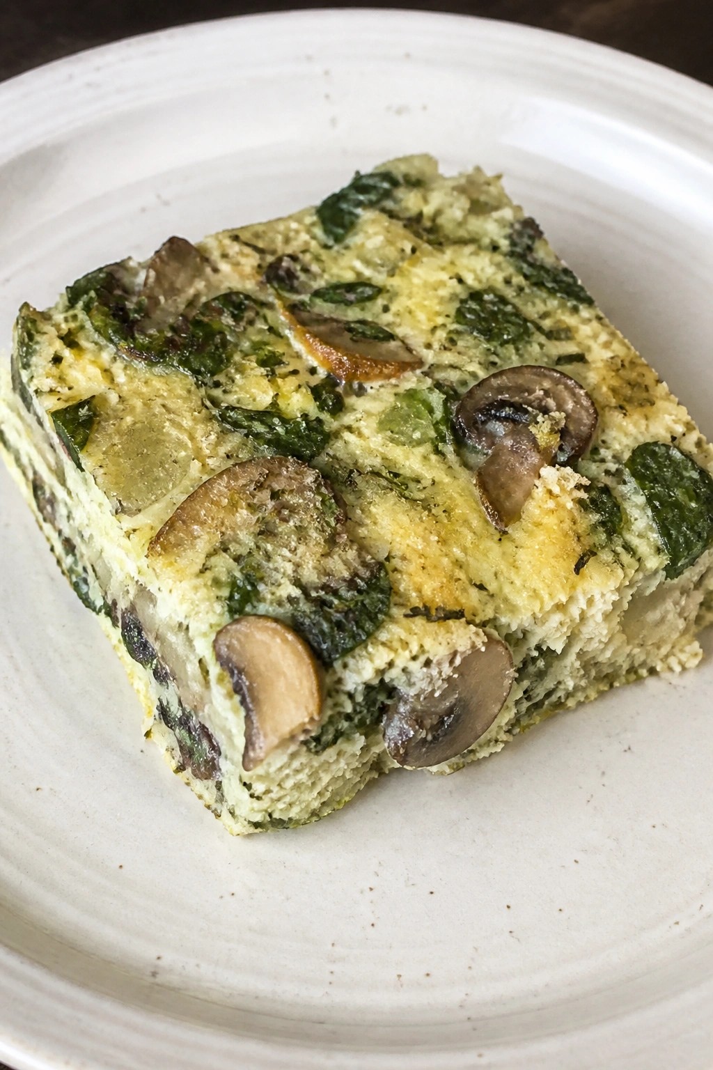 Wild Mushroom Herb and Spinach Breakfast Casserole