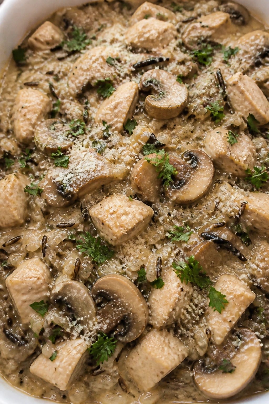 Creamy Mushroom and Wild Rice Chicken Bake