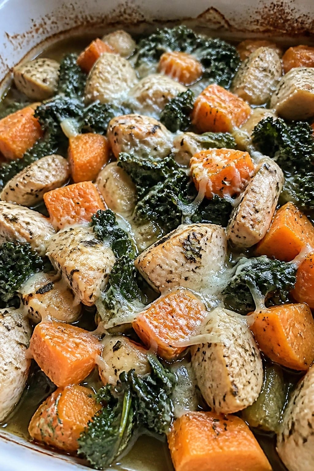 Sweet Potato Kale and Chicken Casserole