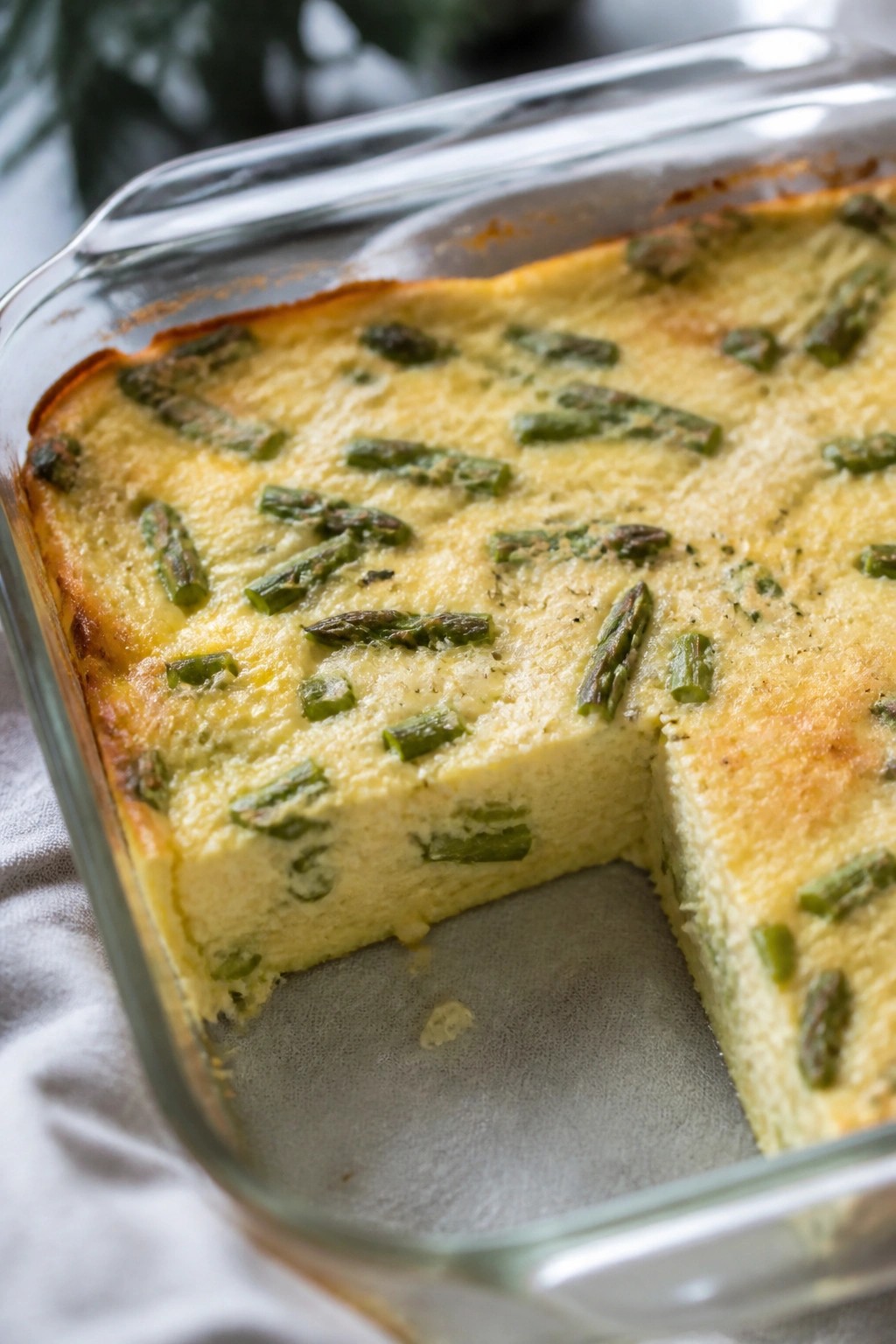 Creamy Asparagus Parmesan Breakfast Bake