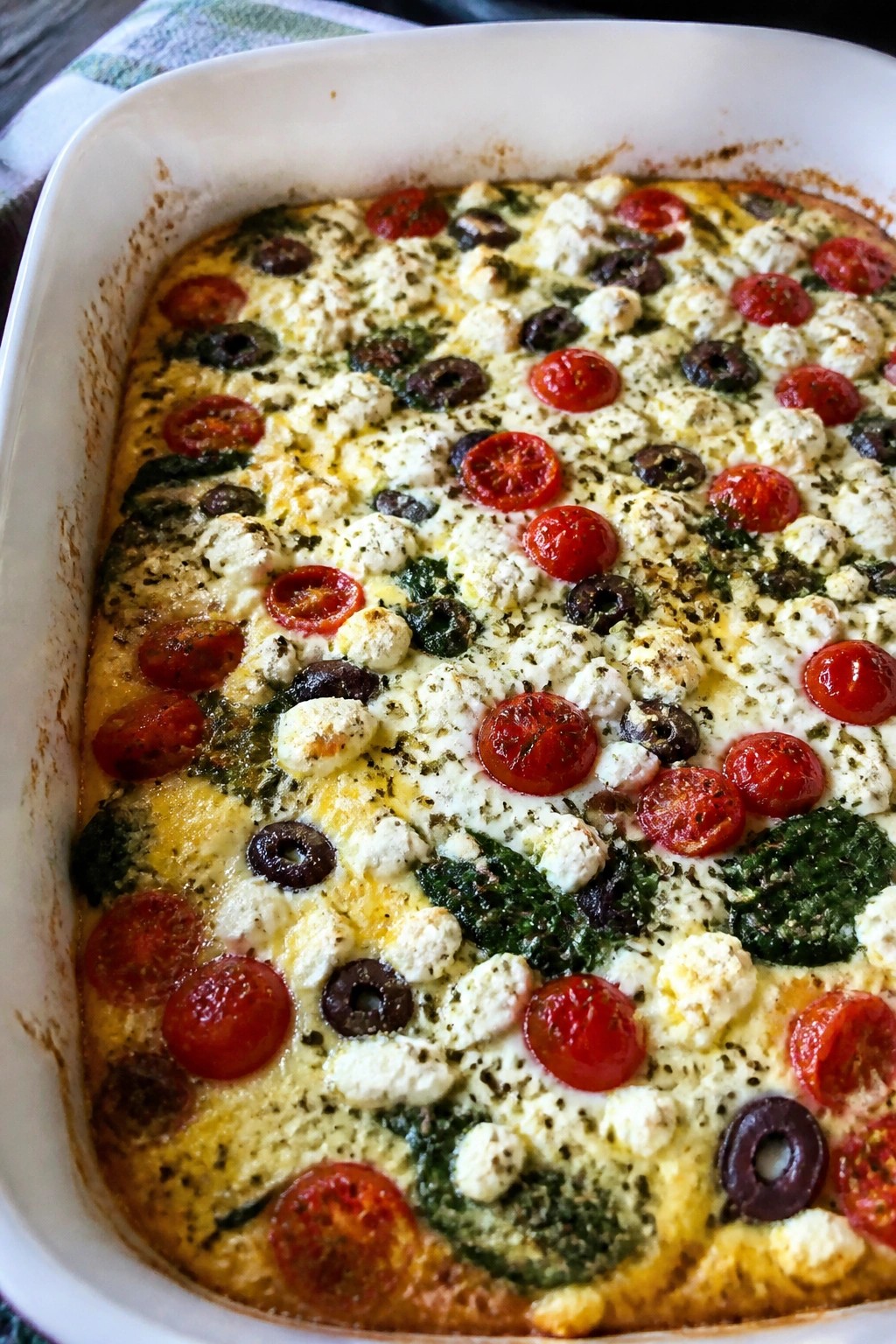 Greek Olive Tomato and Feta Casserole