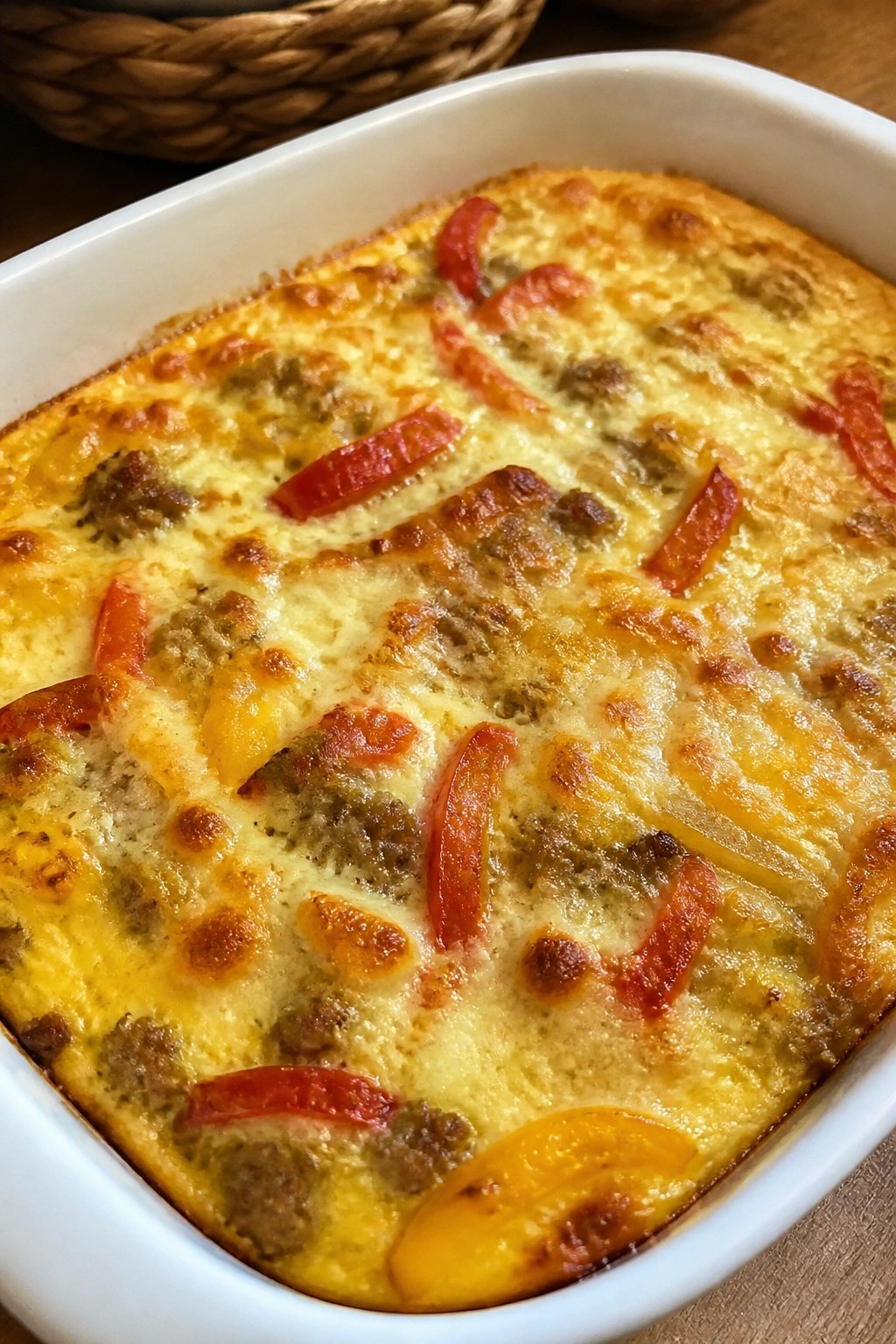 Italian Sausage Roasted Pepper Egg Casserole