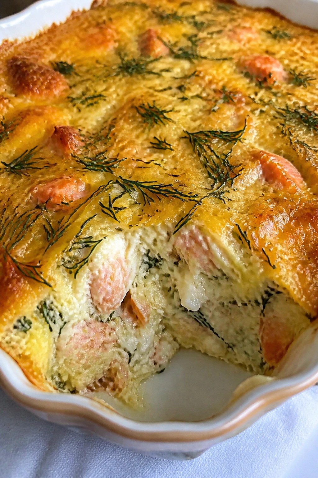 Smoked Salmon Dill Cream Cheese Casserole