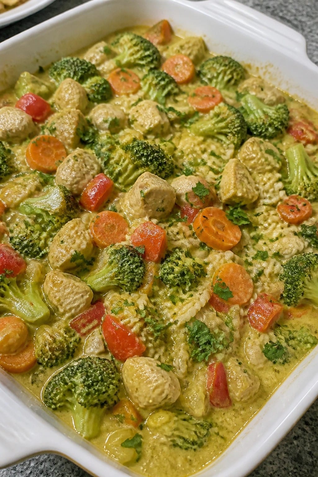 Coconut Green Curry Chicken Vegetable Casserole