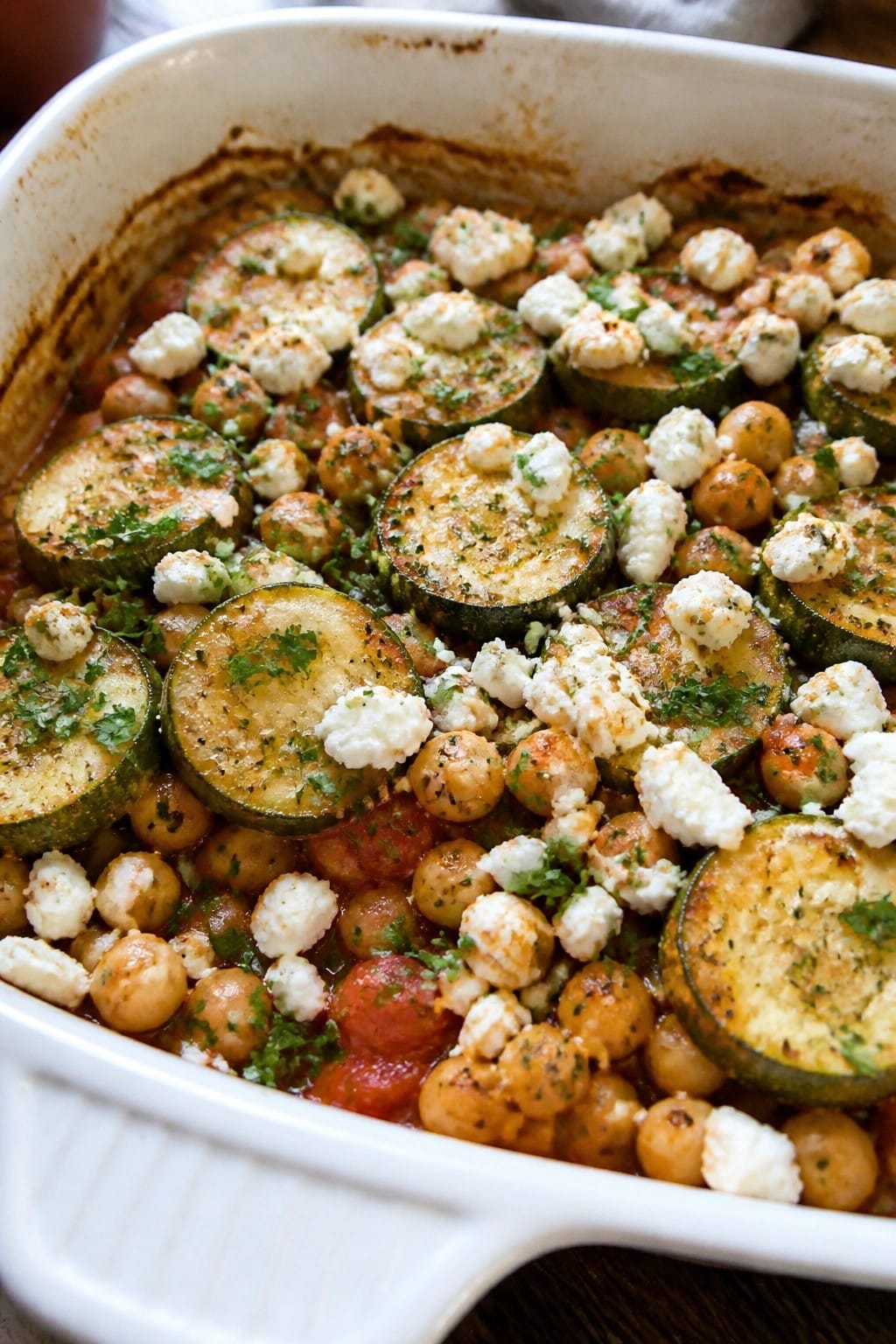 Mediterranean Chickpea Zucchini Casserole