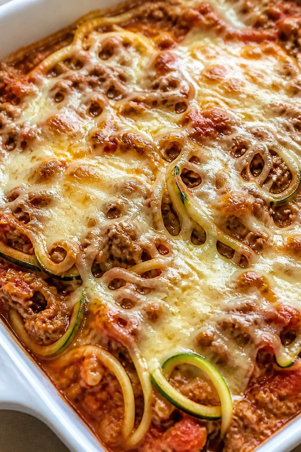 Italian Turkey Zucchini Noodle Casserole