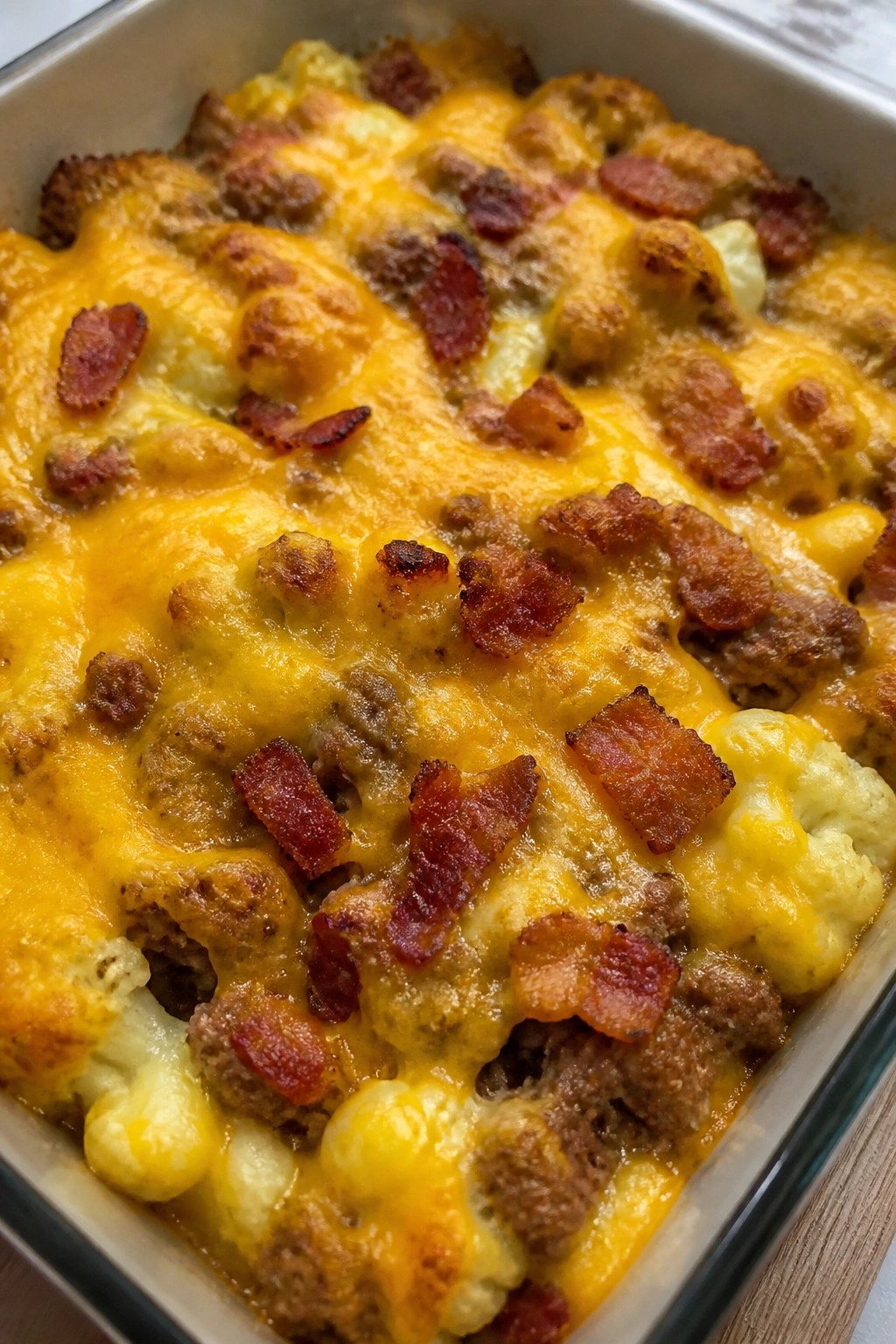 Bacon Cheeseburger Cauliflower Casserole