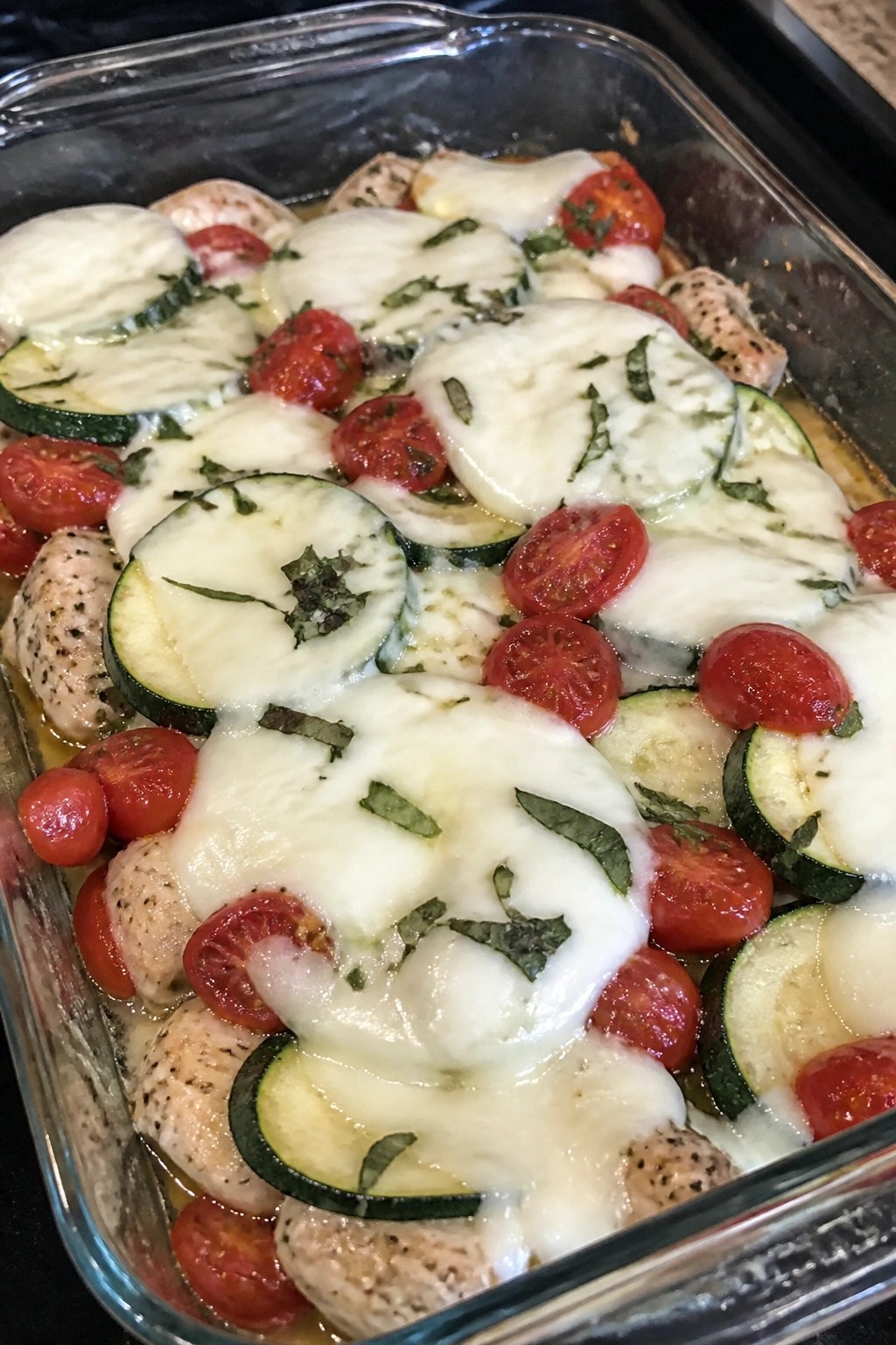 Caprese Chicken Zucchini Casserole