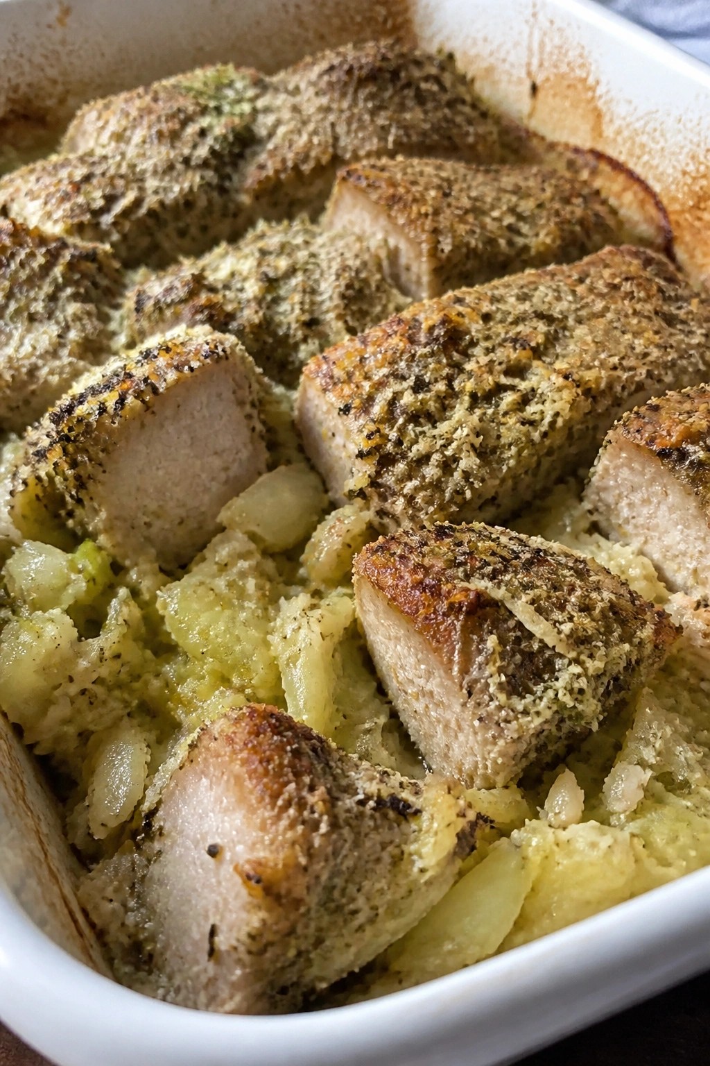Herb-Crusted Pork Cabbage Casserole