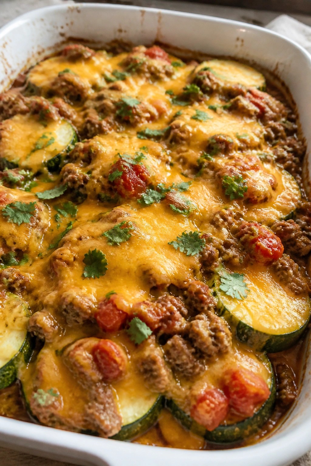 Mexican Taco Beef Zucchini Casserole