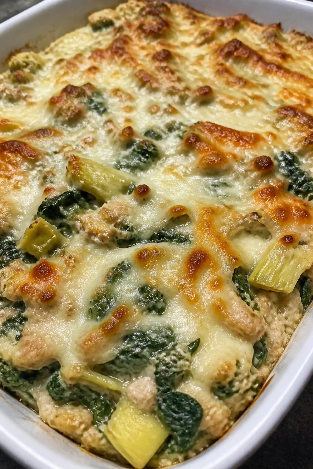 Spinach Artichoke Turkey Casserole