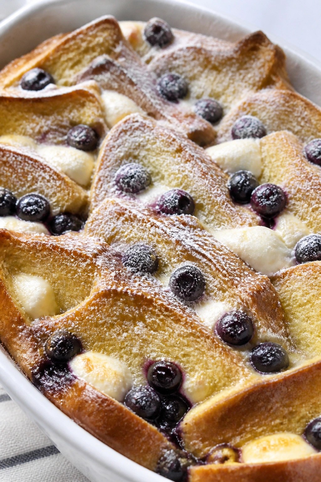 Blueberry Cream Cheese Stuffed Casserole