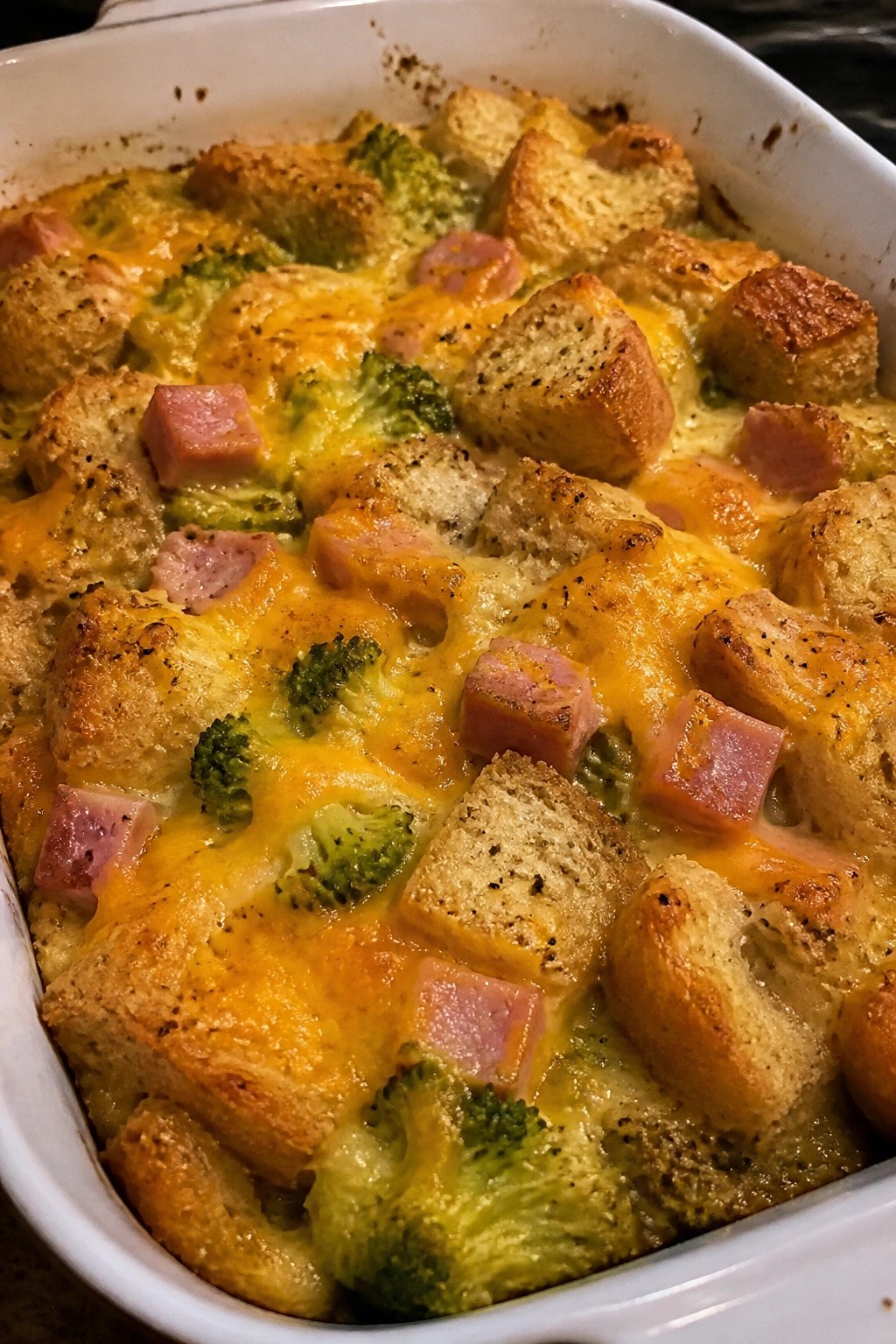 Broccoli Cheddar and Ham Breakfast Bake