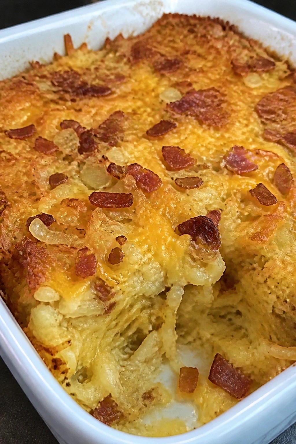 Hash Brown Bacon and Onion Breakfast Bake