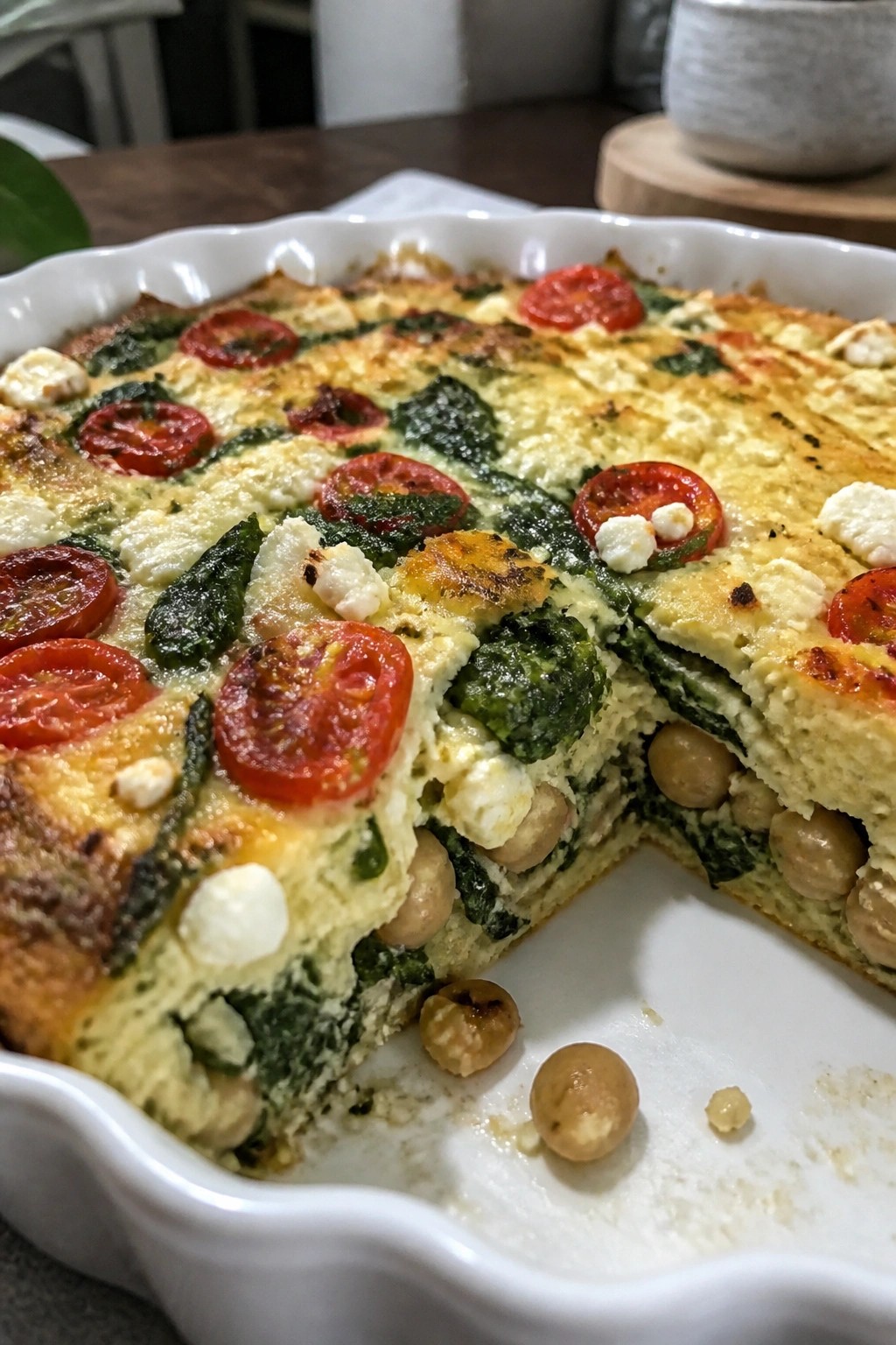 Mediterranean Chickpea and Spinach Breakfast Casserole