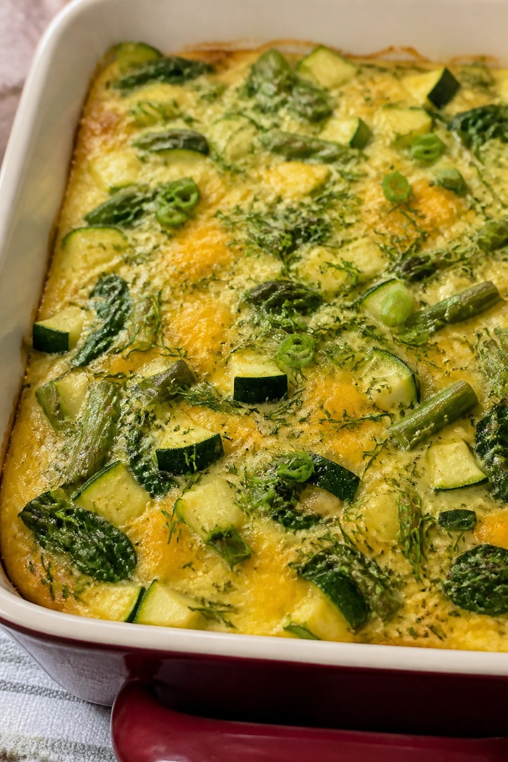 Zucchini Asparagus Spring Vegetable Egg Casserole