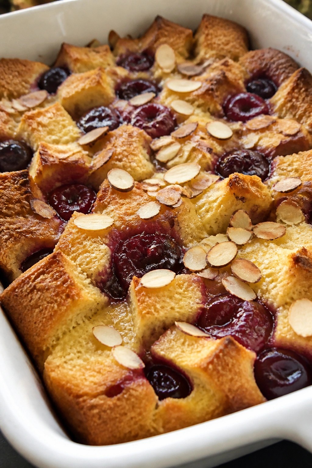 Cherry Almond French Toast Casserole