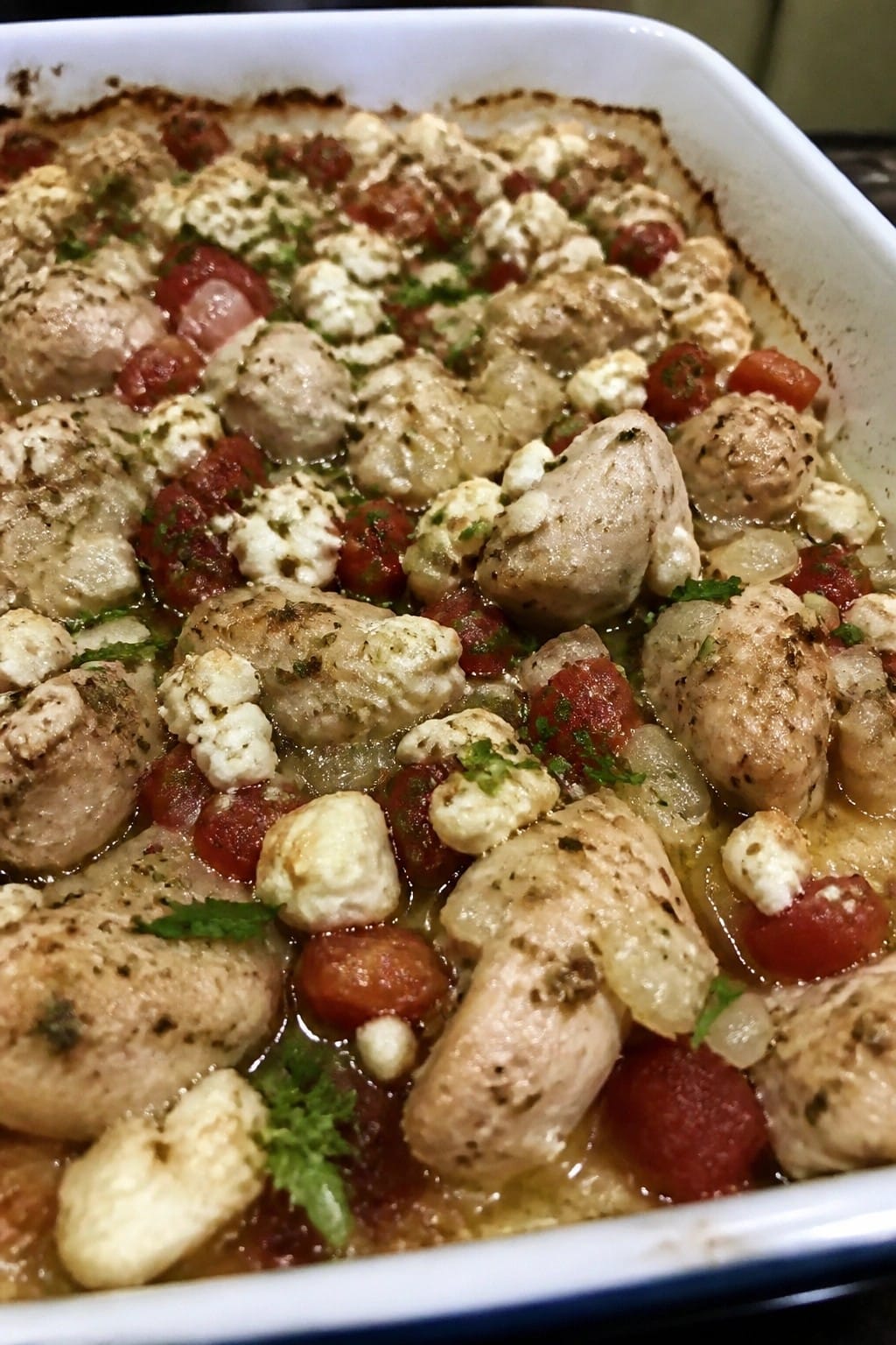 Greek Chicken Casserole with Feta and Tomatoes