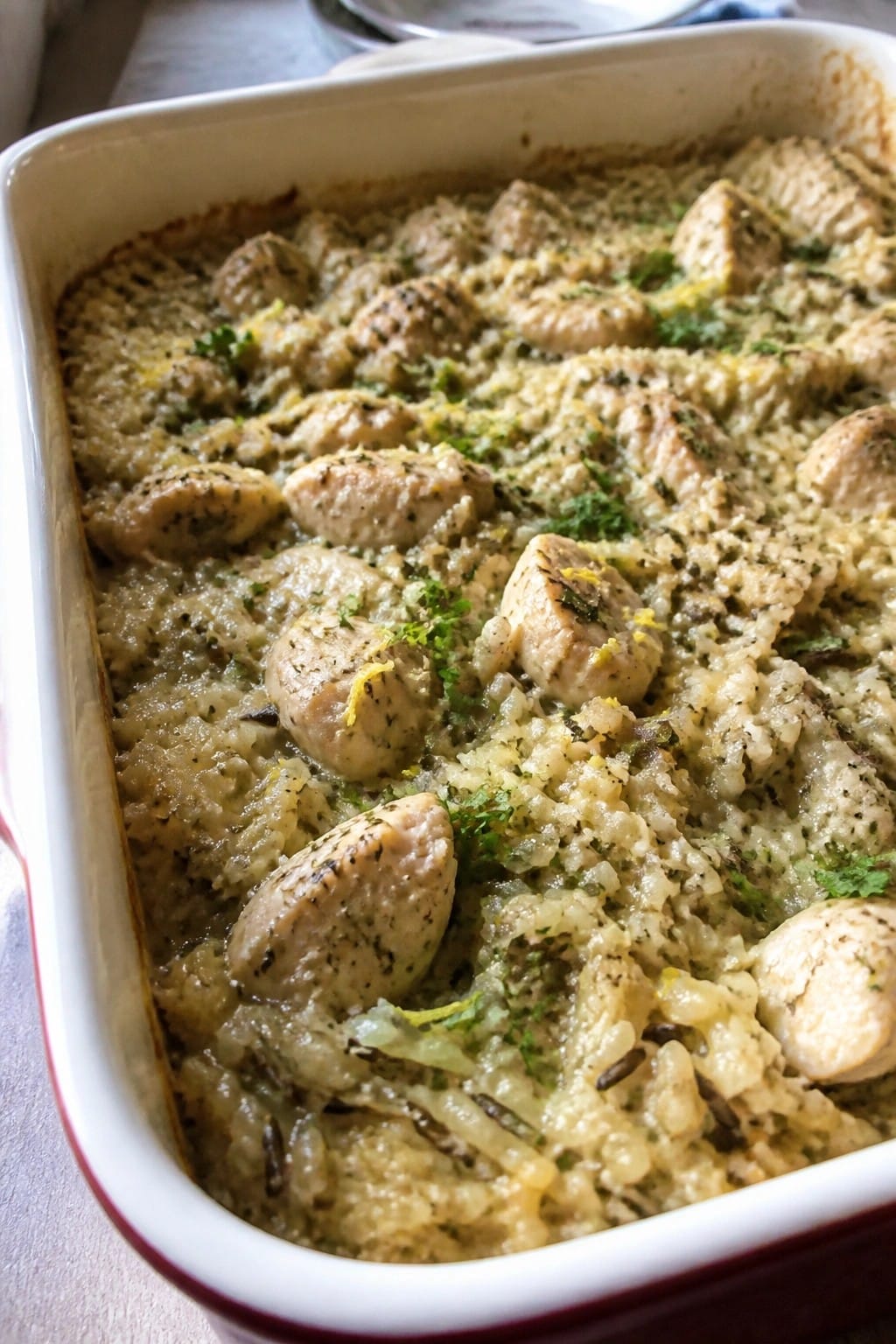 Lemon Herb Chicken and Wild Rice Casserole