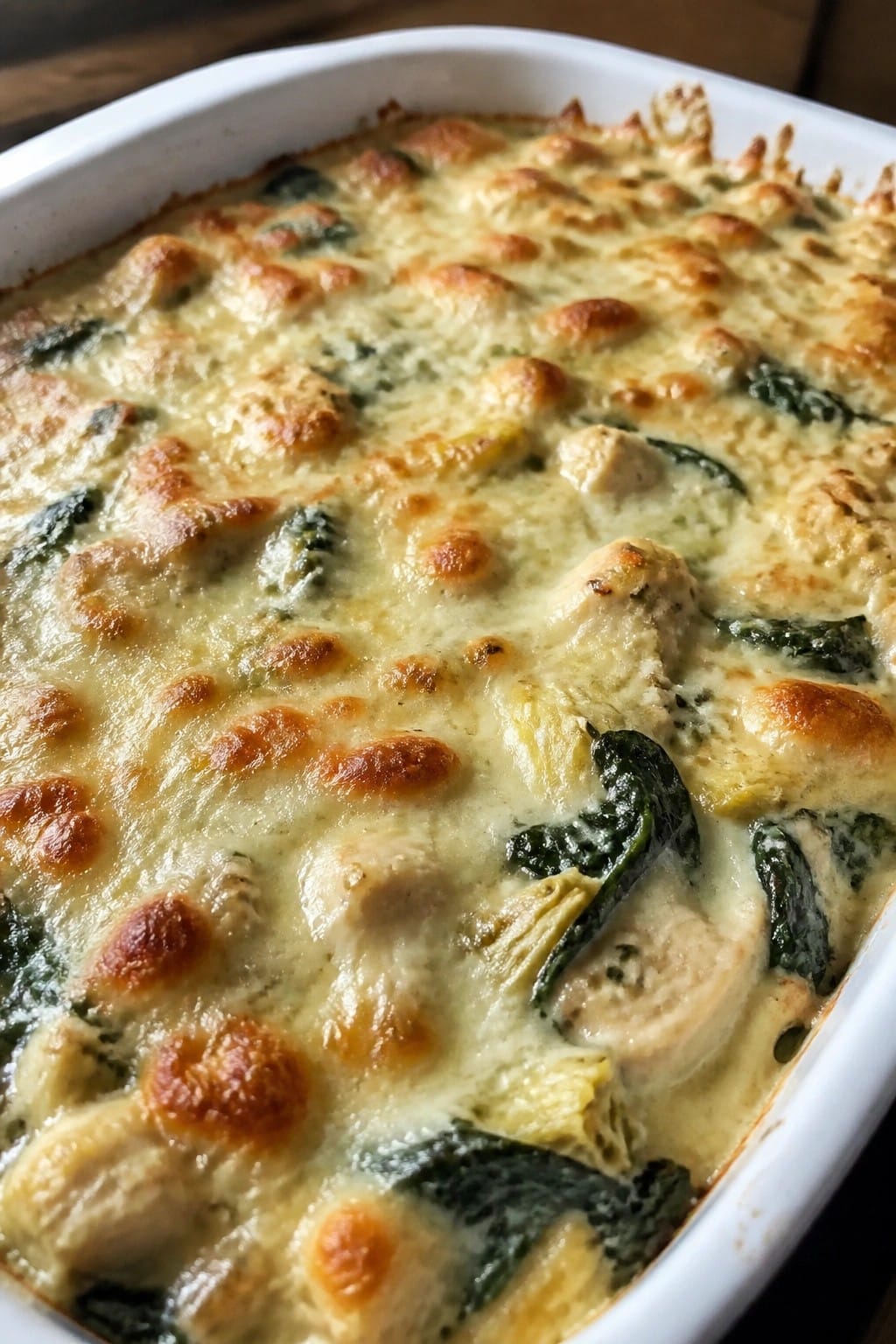 Spinach Artichoke Chicken Casserole
