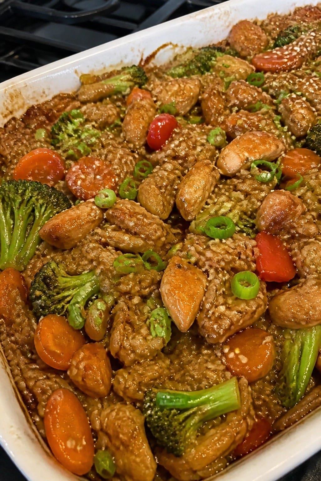 Teriyaki Chicken and Vegetable Rice Casserole