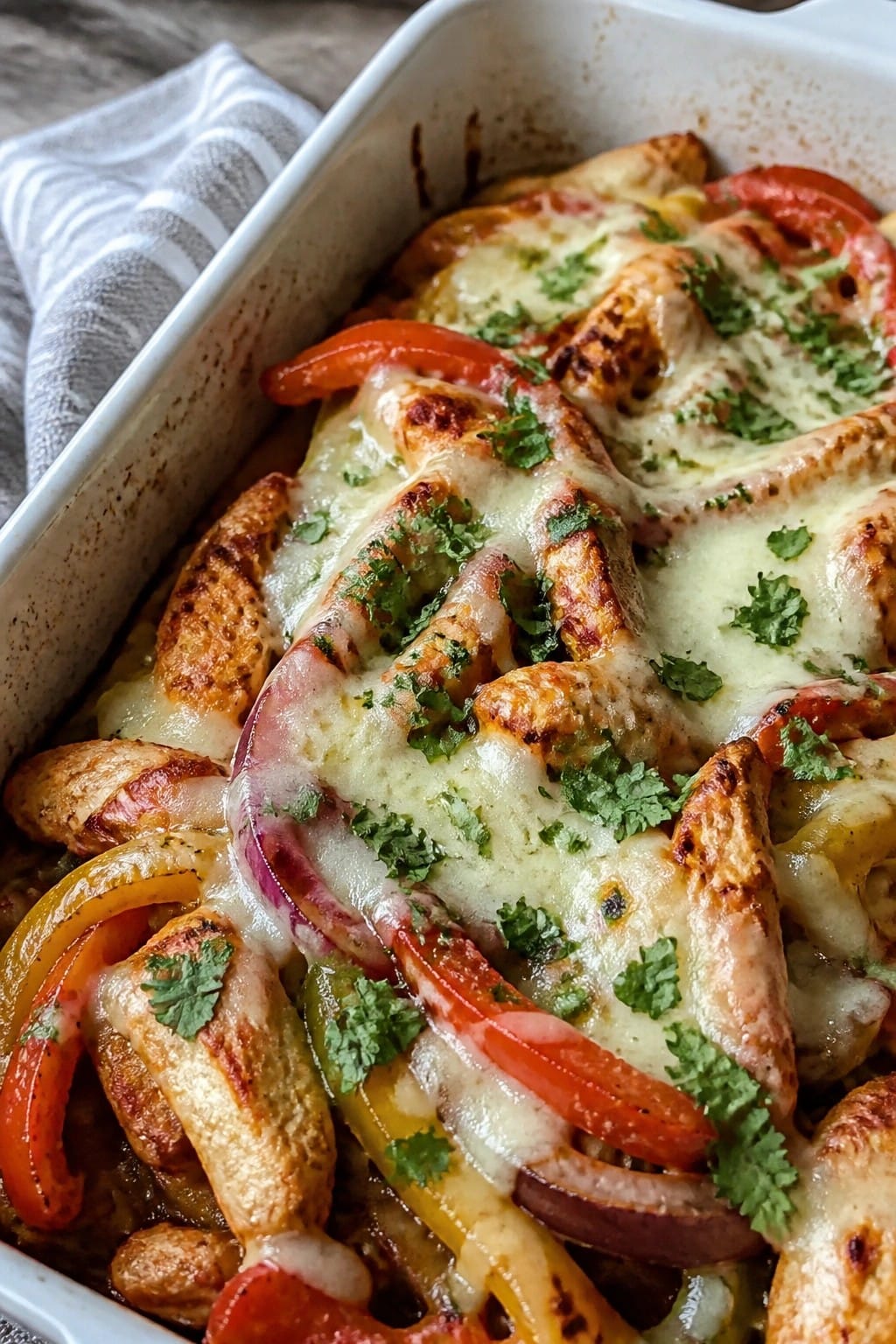Fajita Chicken and Bell Pepper Casserole