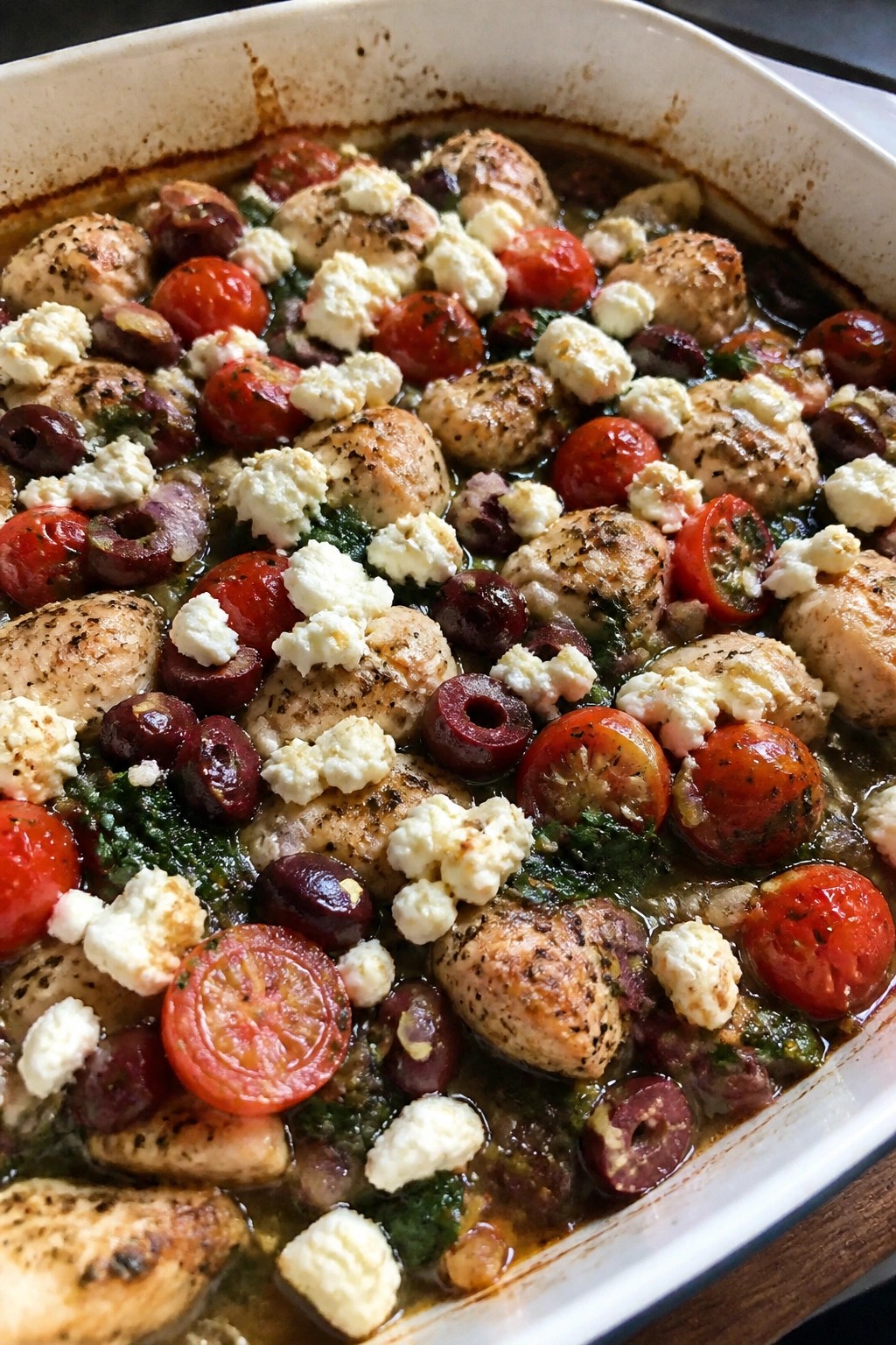 Greek Olive Tomato Chicken Casserole