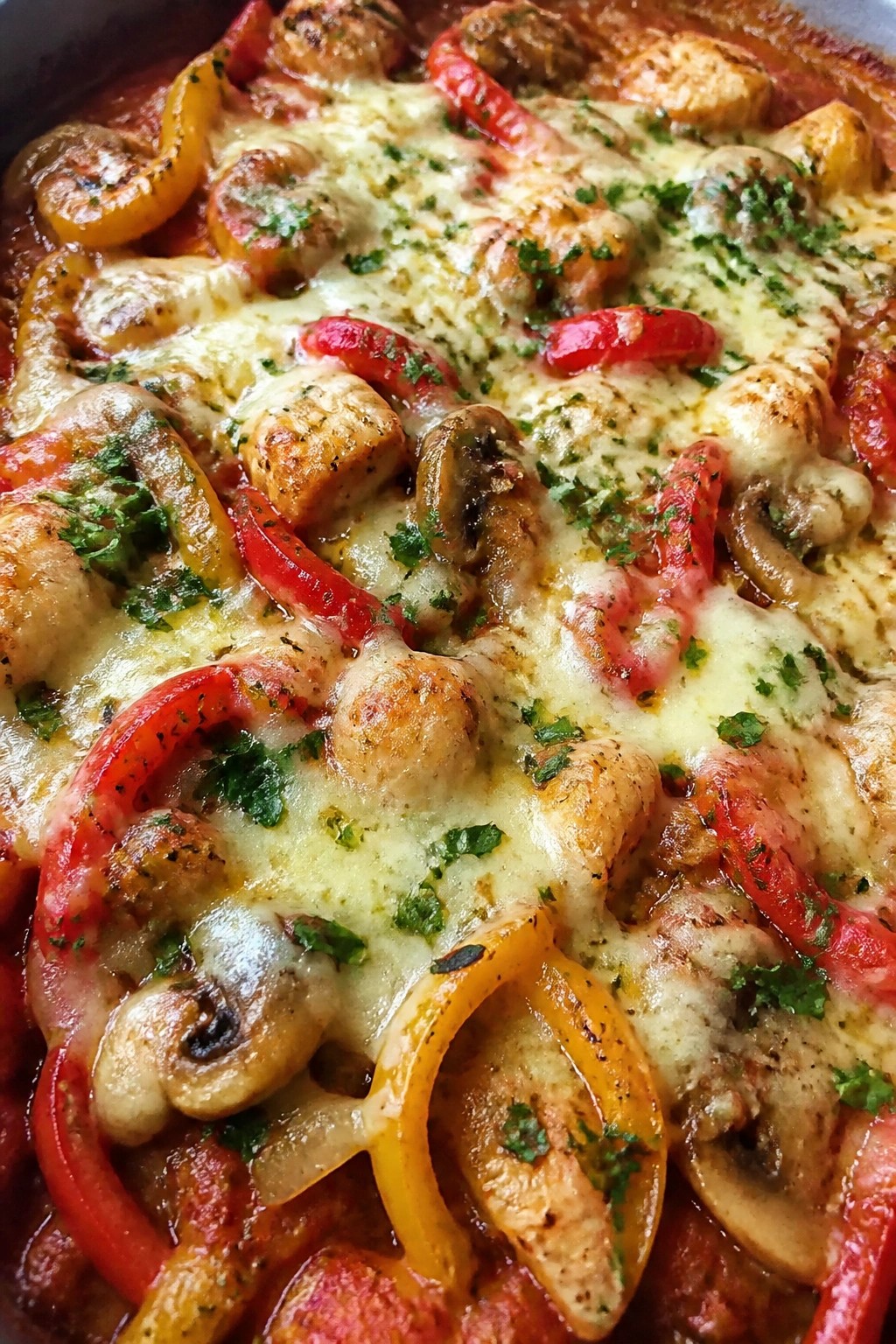 Italian Mushroom and Pepper Chicken Casserole