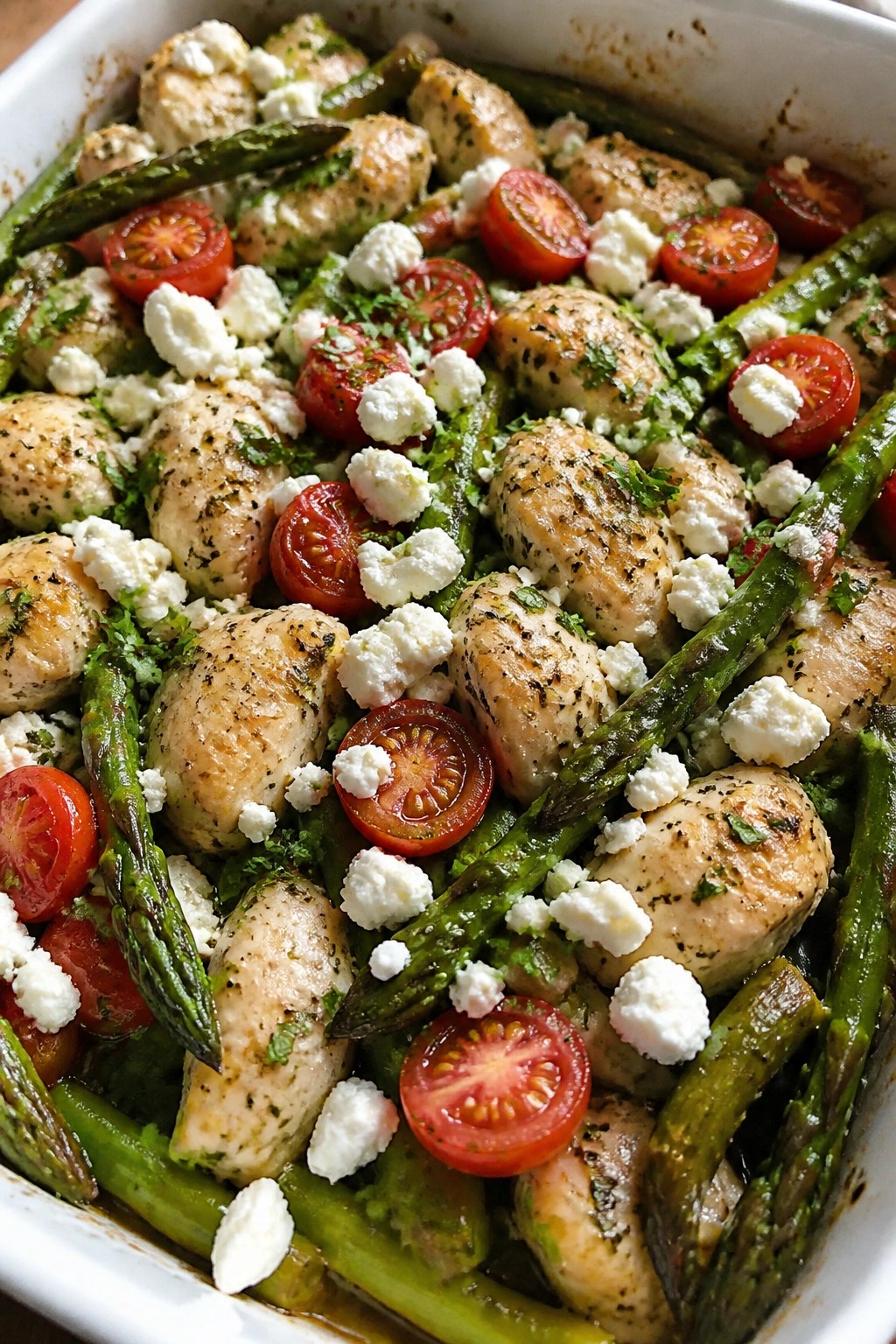 Mediterranean Lemon Herb Chicken and Asparagus Casserole
