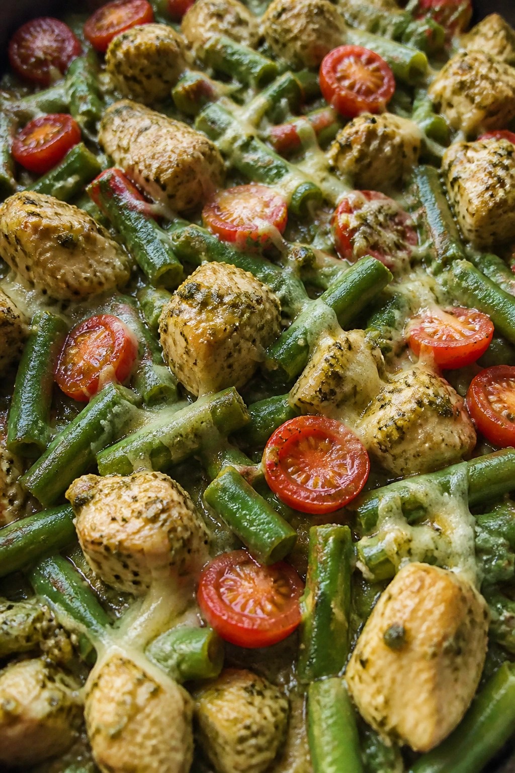 Pesto Green Bean Chicken Casserole