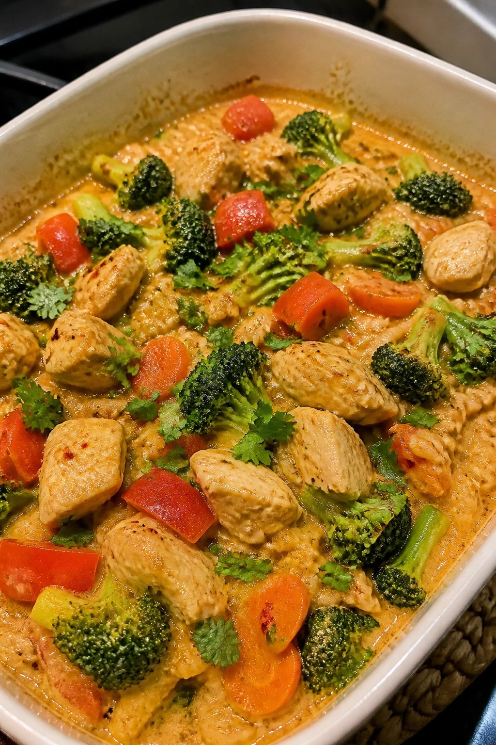 Thai Coconut Vegetable Chicken Casserole
