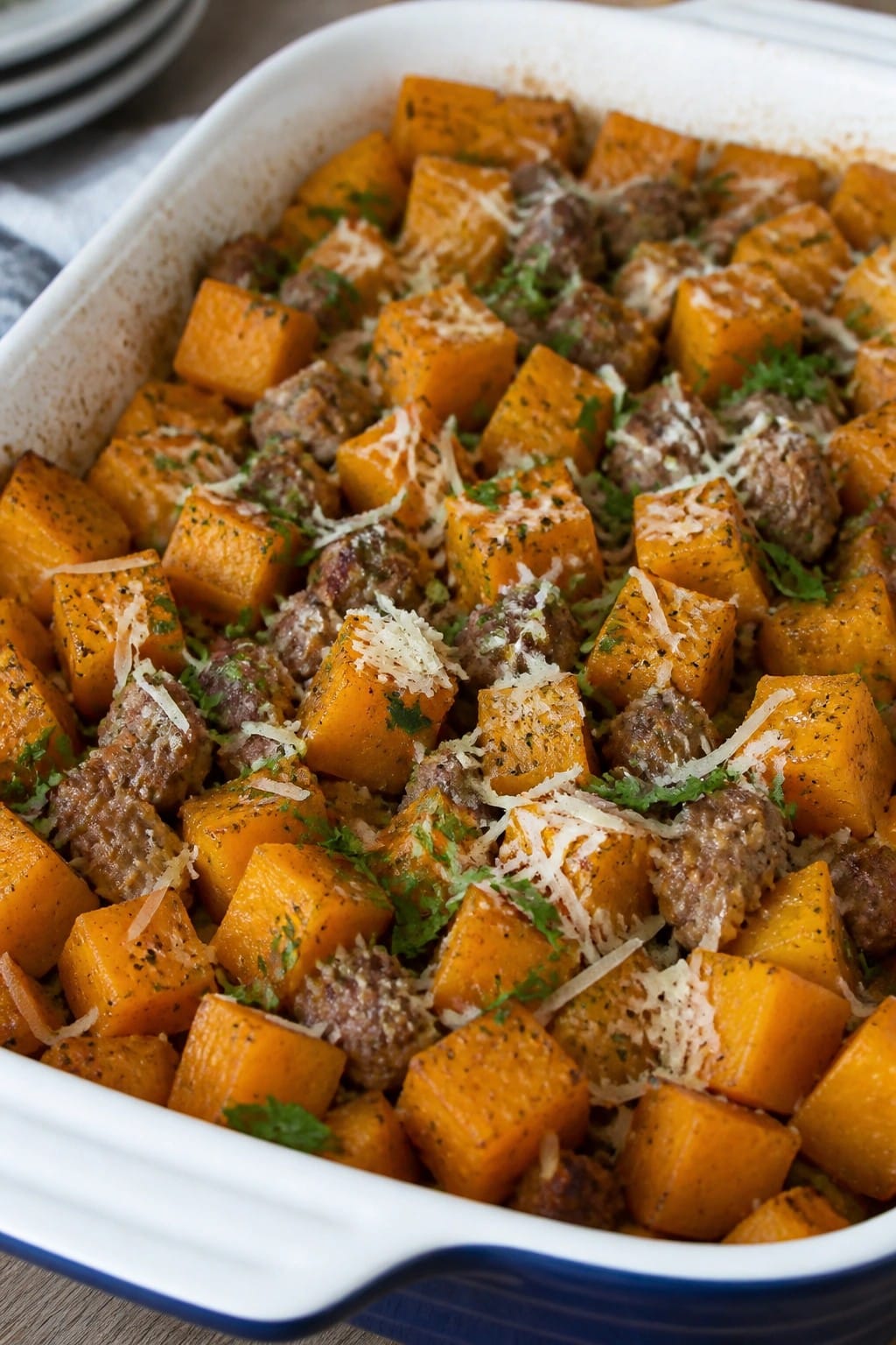 Butternut Squash and Italian Sausage Casserole