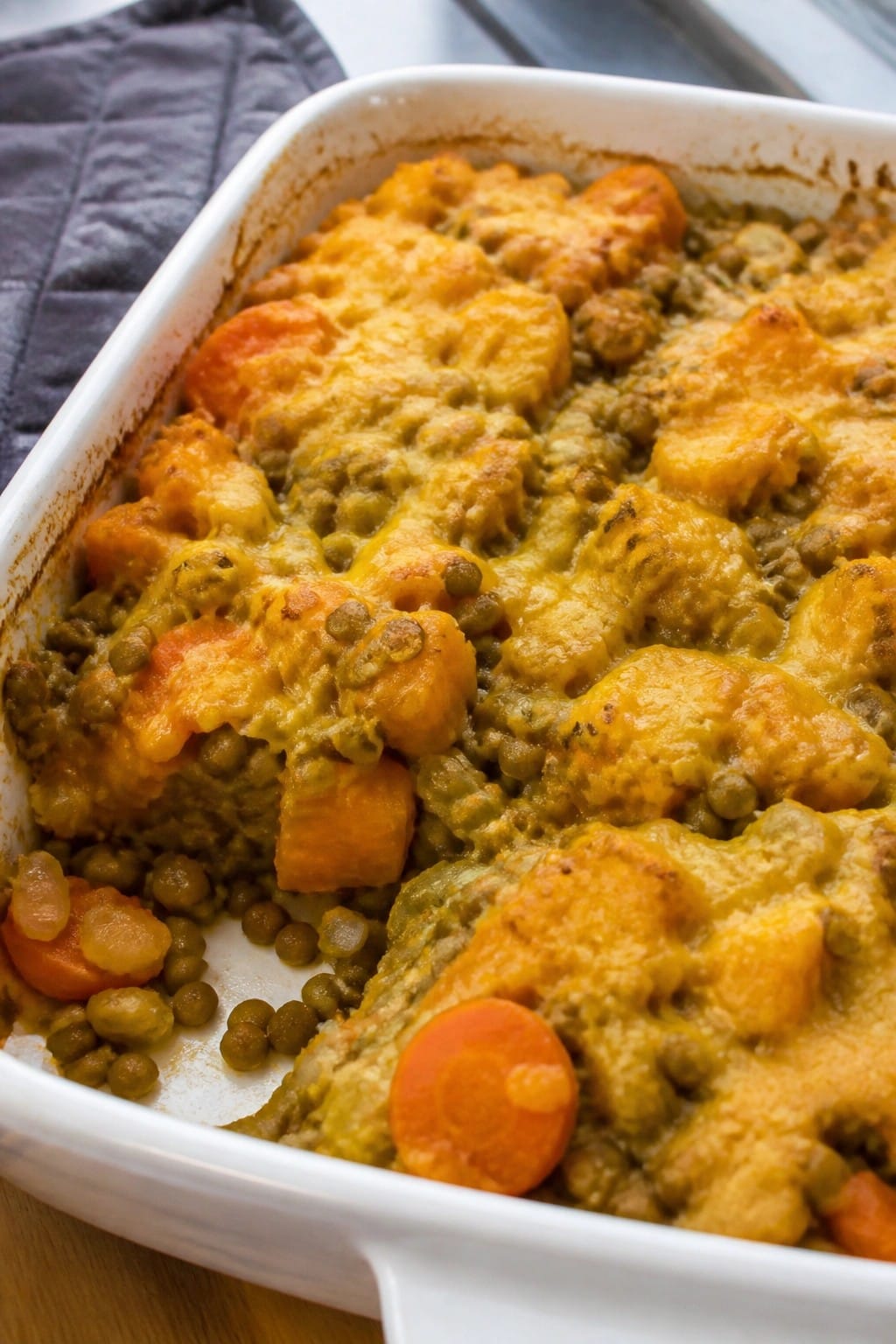 Cheesy Lentil and Harvest Vegetable Casserole