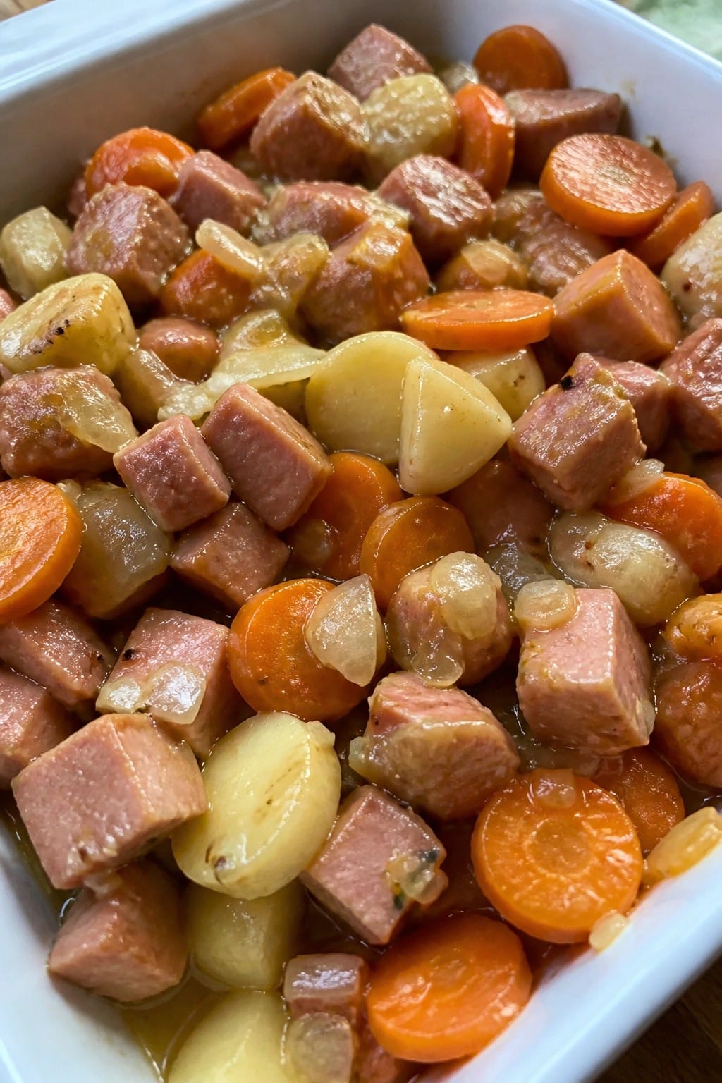 Maple Dijon Ham and Root Vegetable Casserole