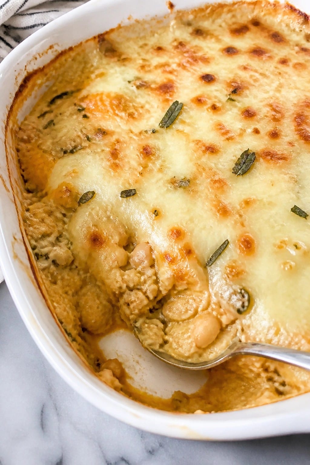 Pumpkin Sage and White Bean Casserole