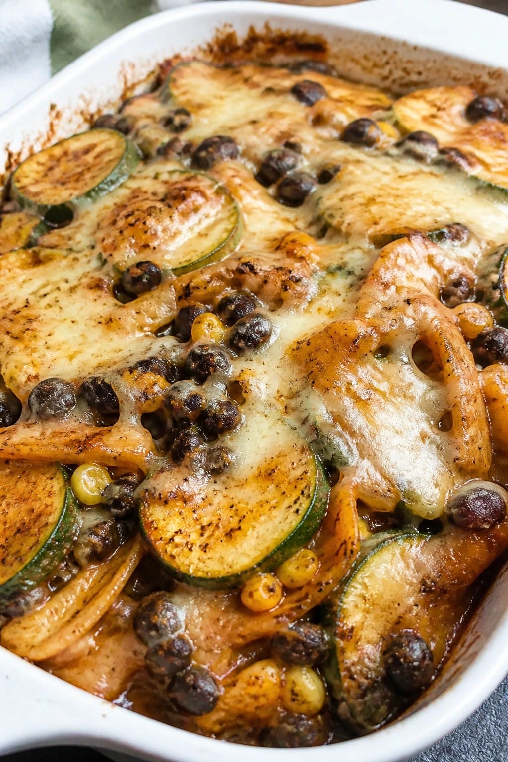 Mexican Black Bean and Zucchini Enchilada Bake