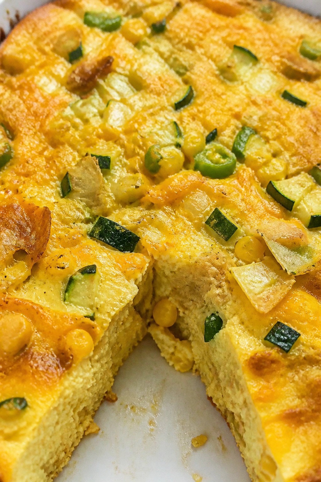 Mexican Zucchini Corn Jalapeño Breakfast Casserole