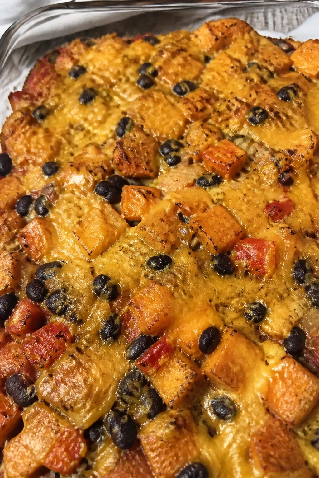 Southwest Black Bean Sweet Potato Breakfast Casserole