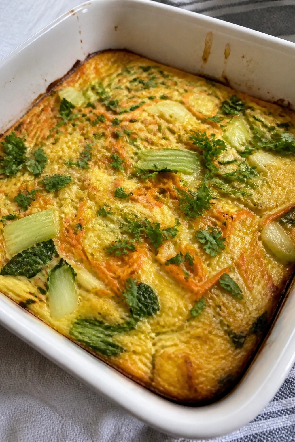 Thai-Style Carrot Bok Choy Ginger Breakfast Casserole